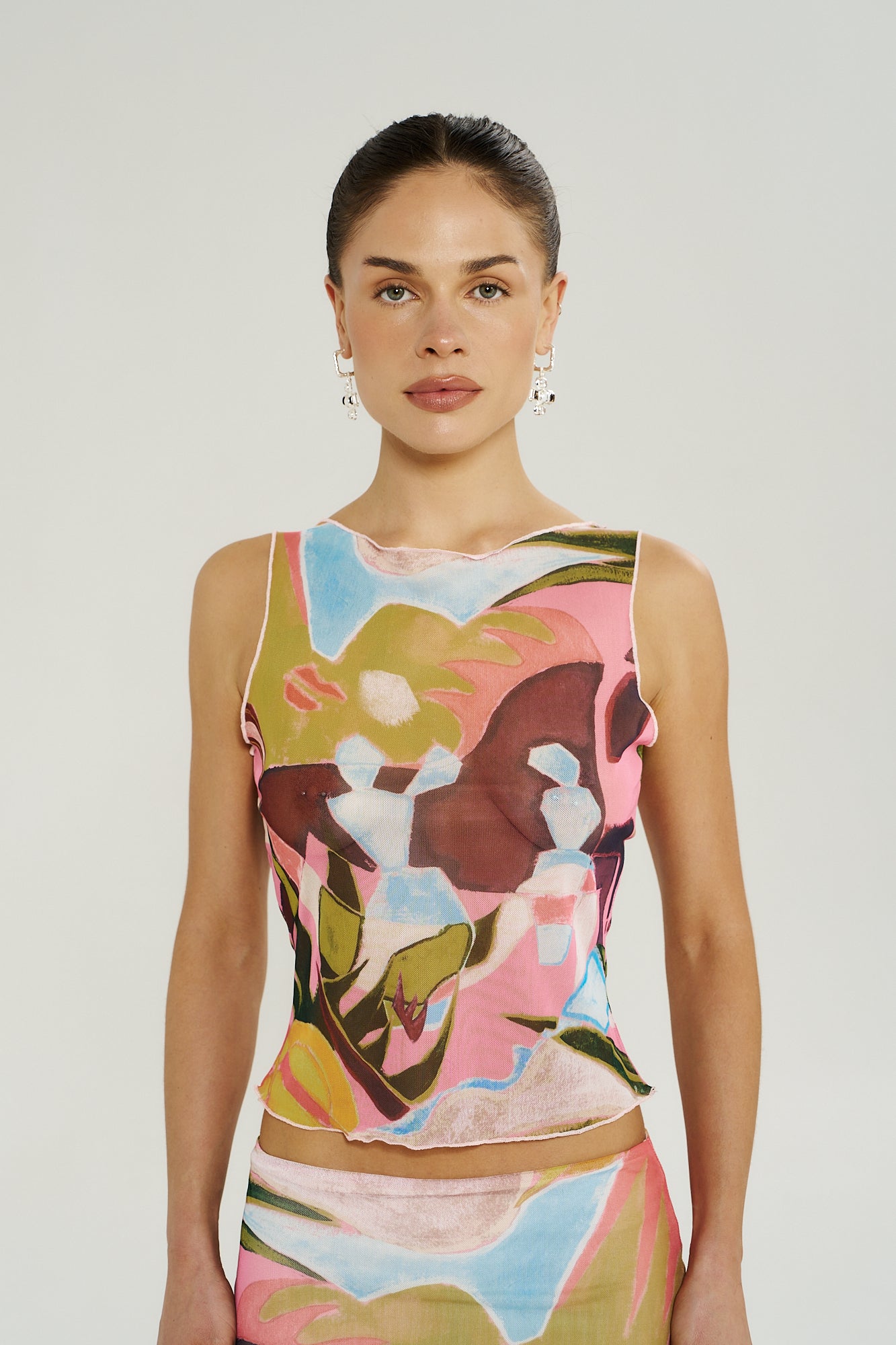 MESH BOATNECK TOP - WONDERLAND