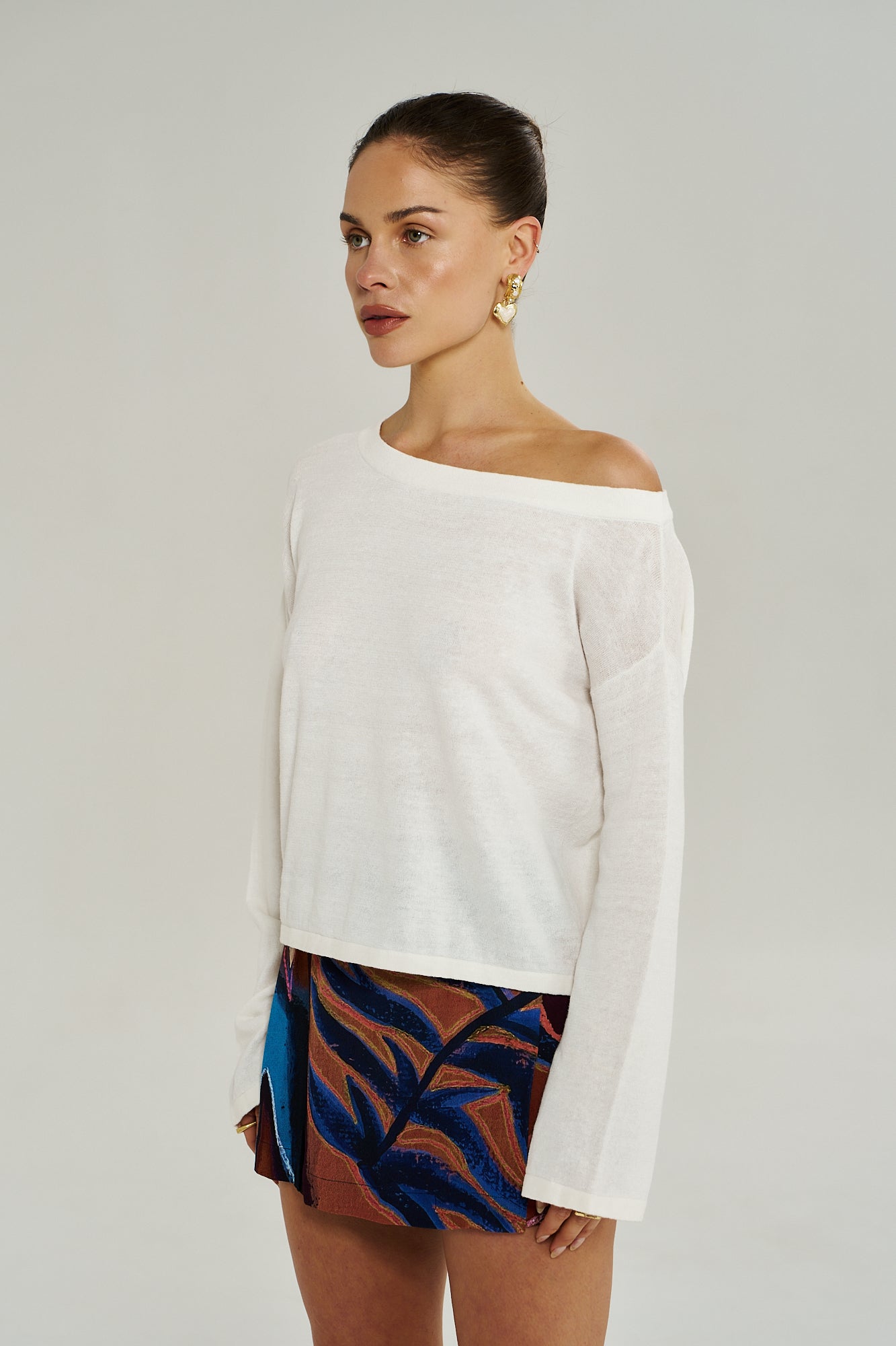 LOLA LS KNIT - VINTAGE WHITE