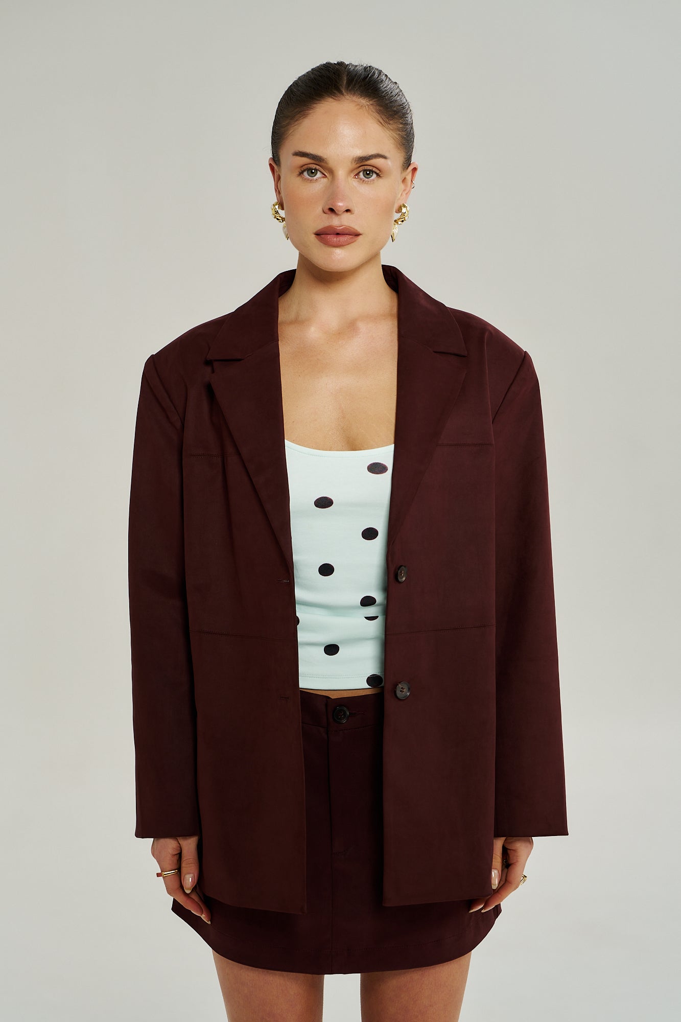 VEGAN SUEDE JACKET - SYRAH