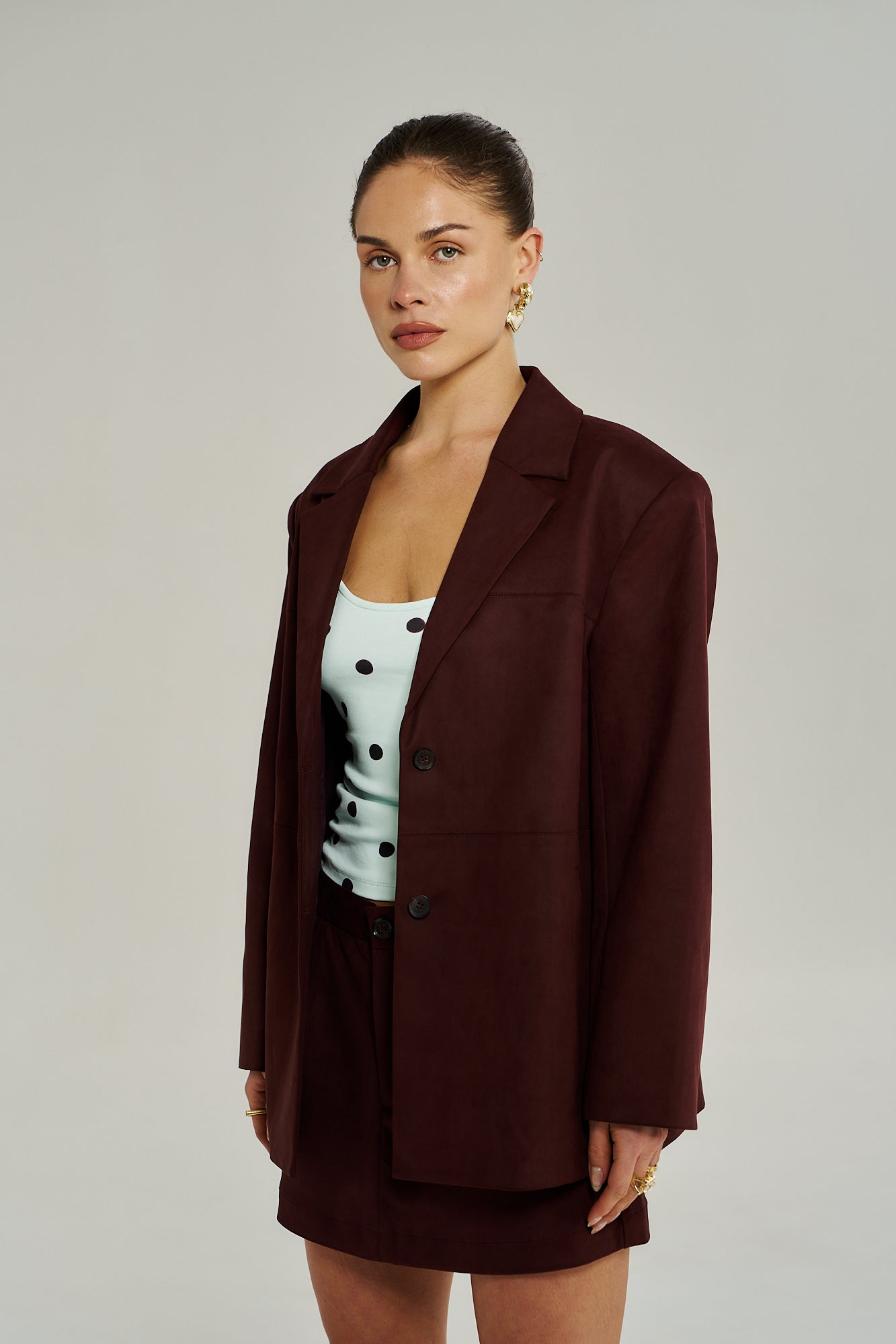 VEGAN SUEDE JACKET - SYRAH