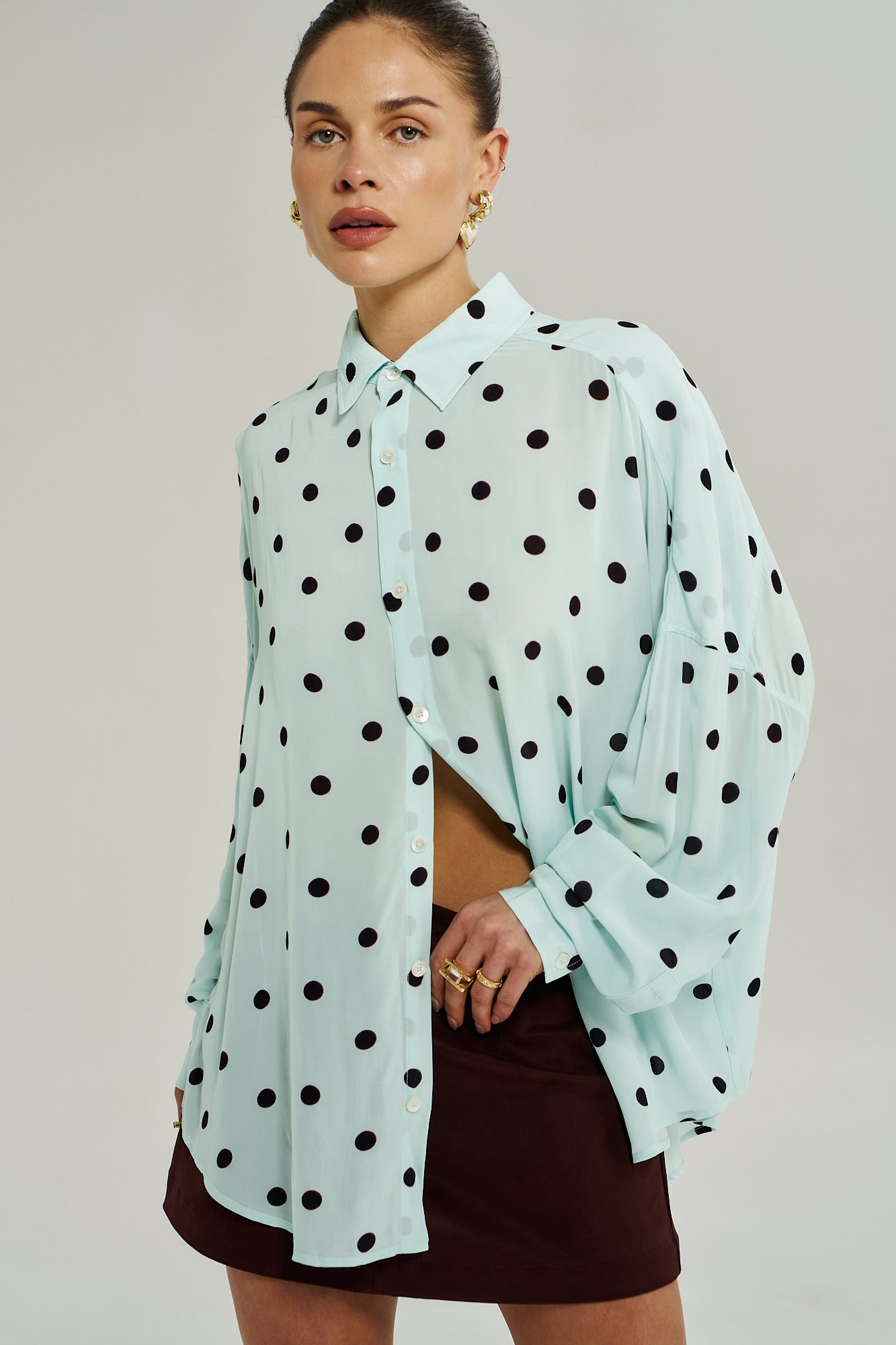 DOTTY LS SHIRT - PINOT DROPS