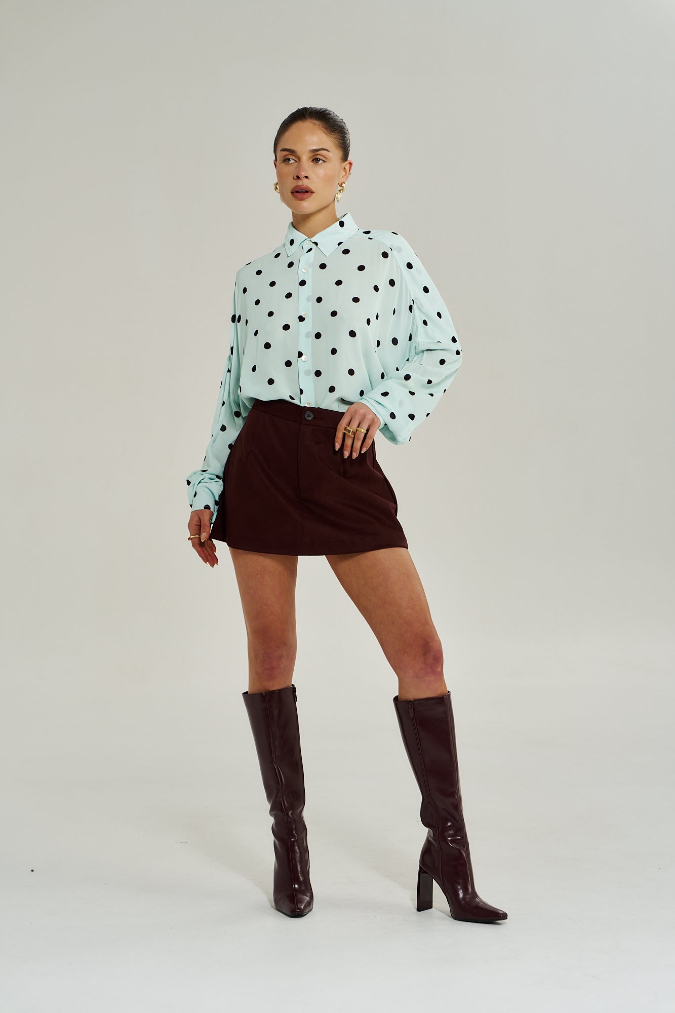 DOTTY LS SHIRT - PINOT DROPS