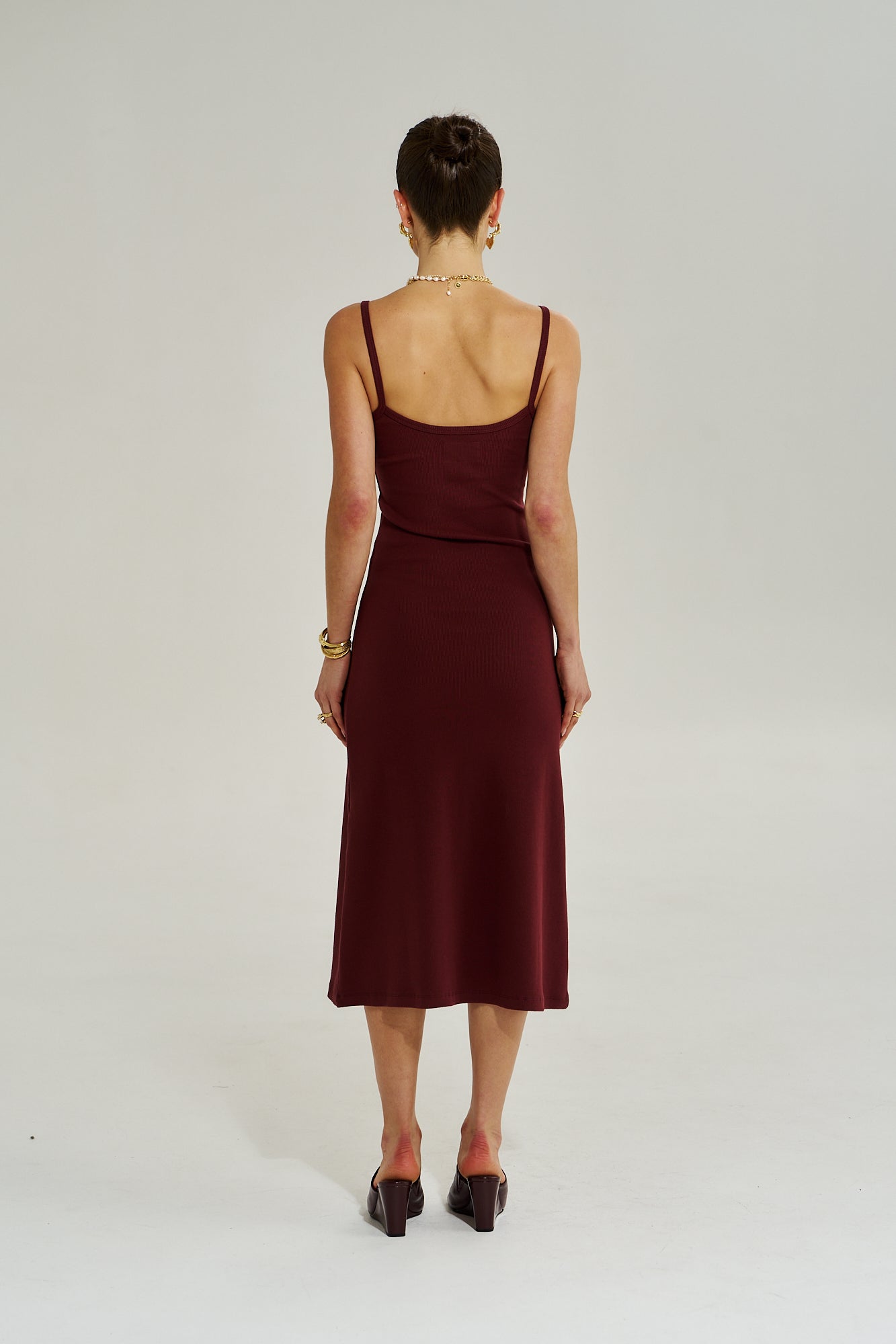 A LINE MIDI DRESS - SYRAH