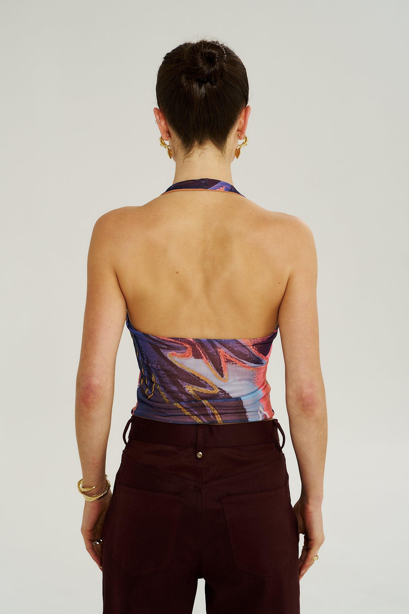 CLEO HALTER TOP - BORDEAUX