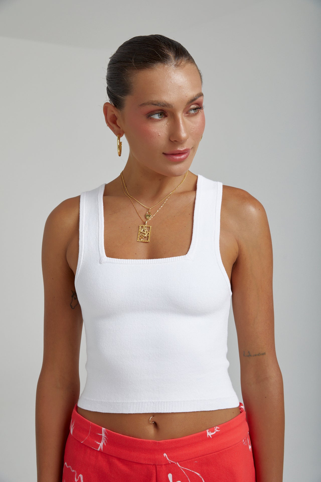 KNIT TANK - WHITE