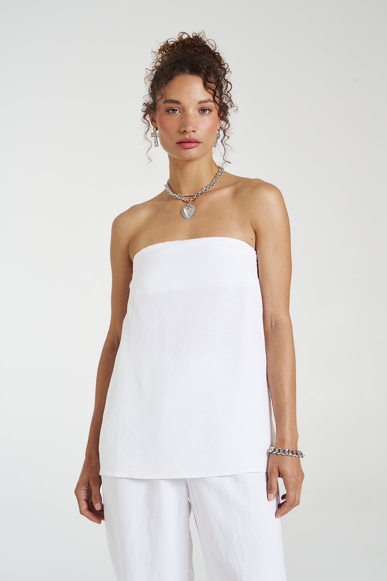 STRAPLESS SHIFT TOP - ANGELIC WHITE