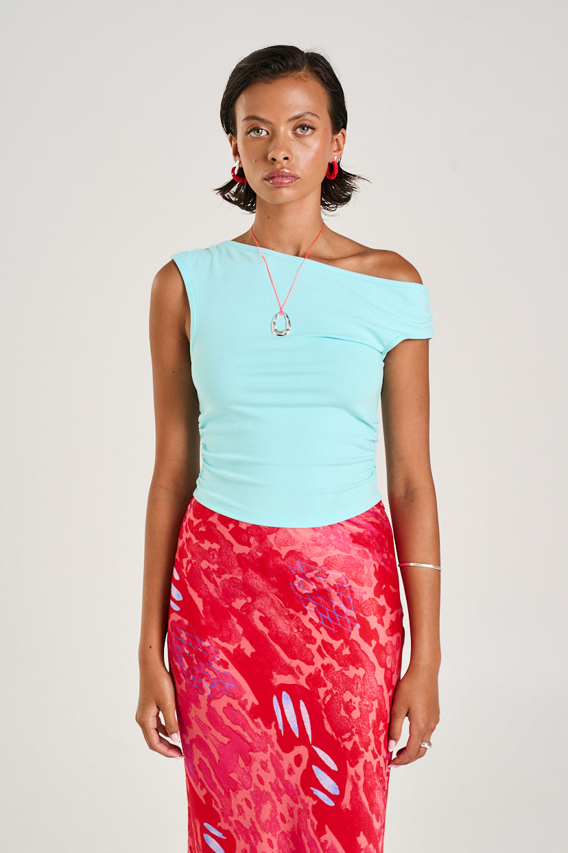OFF SHOULDER TANK - AQUA