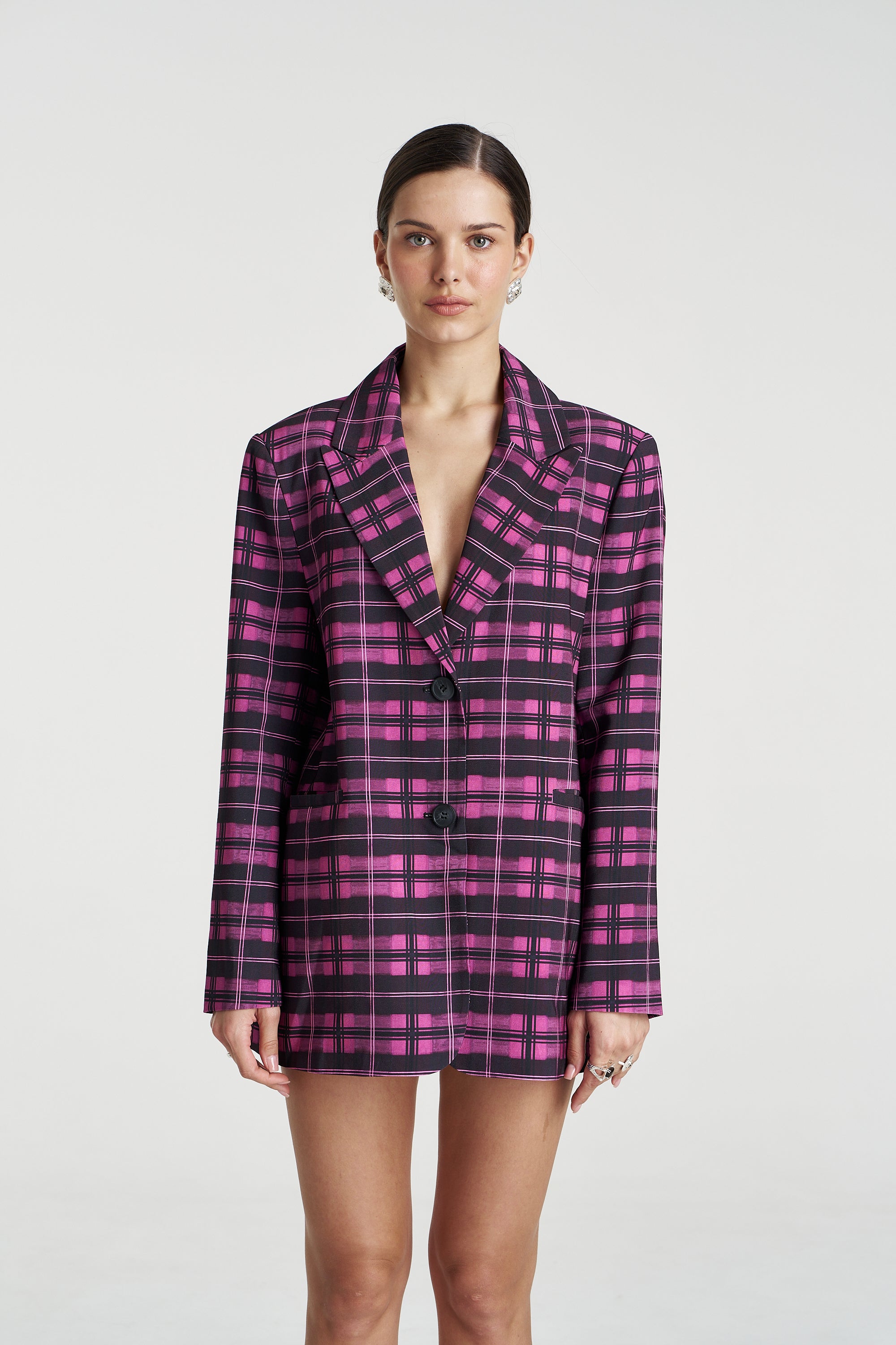 OS BLAZER - AZALEA PLAID