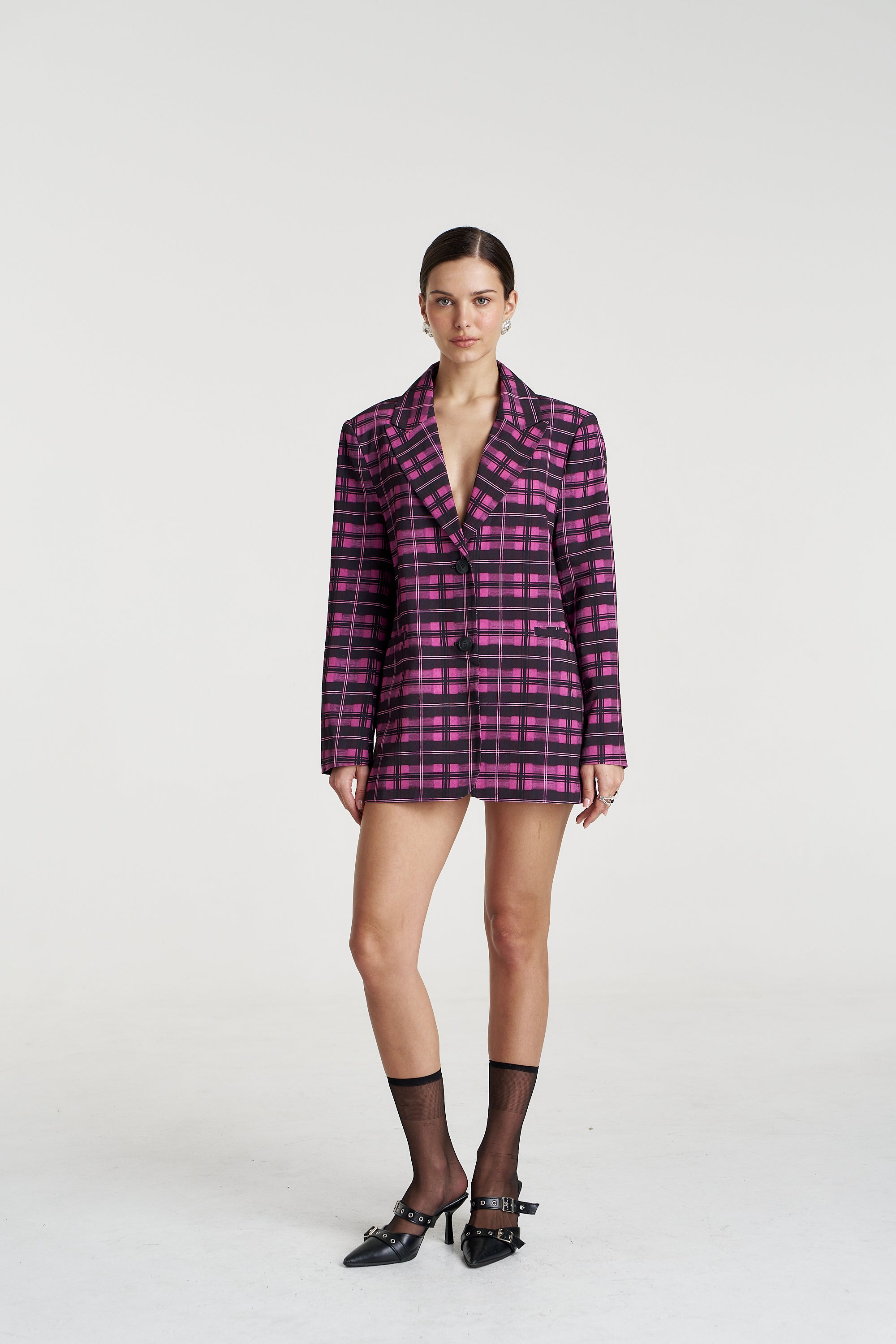 OS BLAZER - AZALEA PLAID