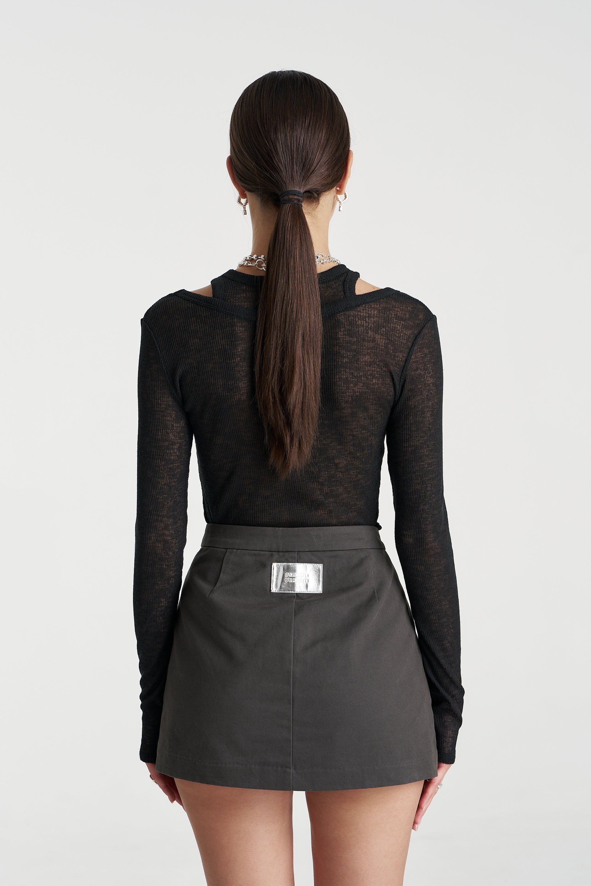 LS CUT OUT TOP - BLACK