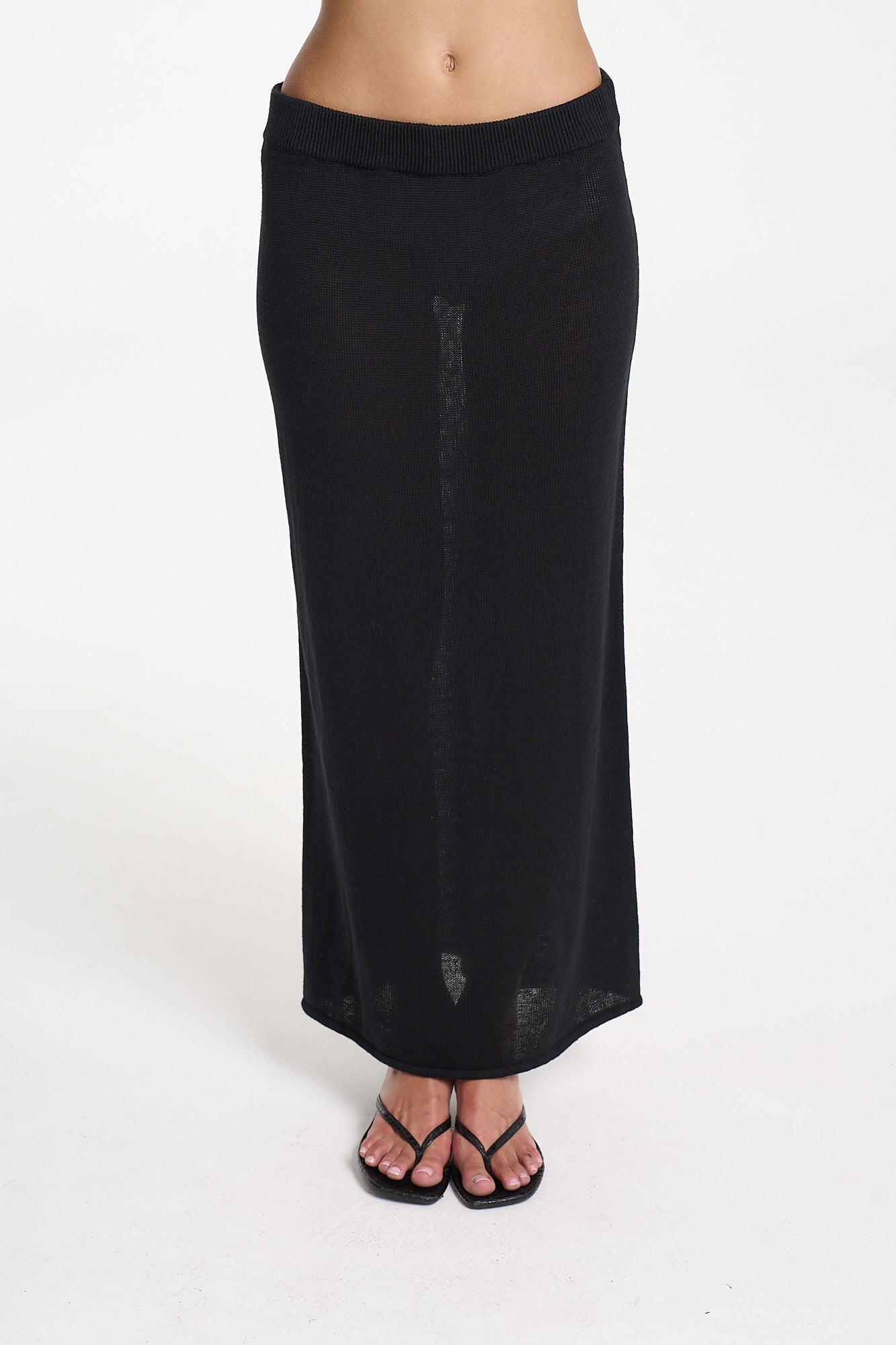 KNIT MAXI SKIRT - MIDNIGHT BLACK