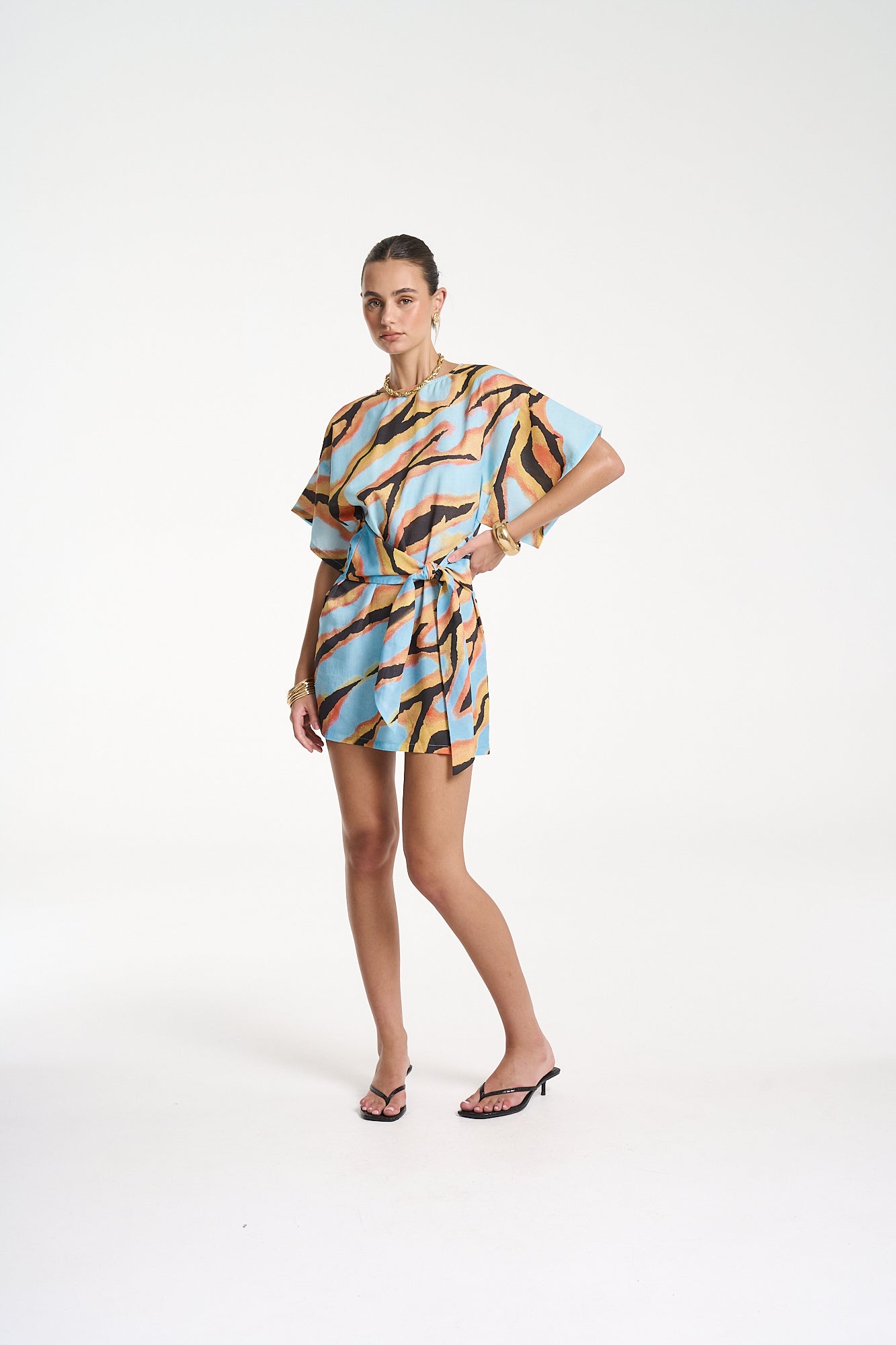 TIE FRONT DRESS - ZANZIBAR