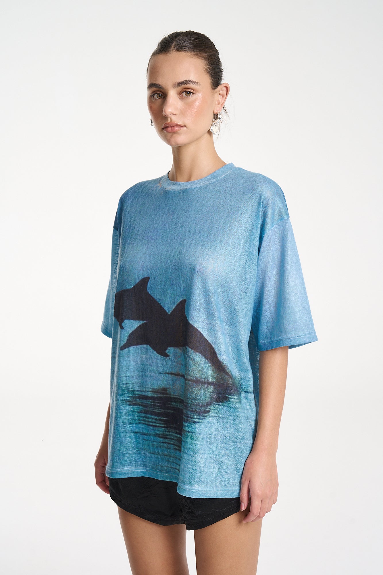 DOUBLE DOLPHIN TEE - BLUE