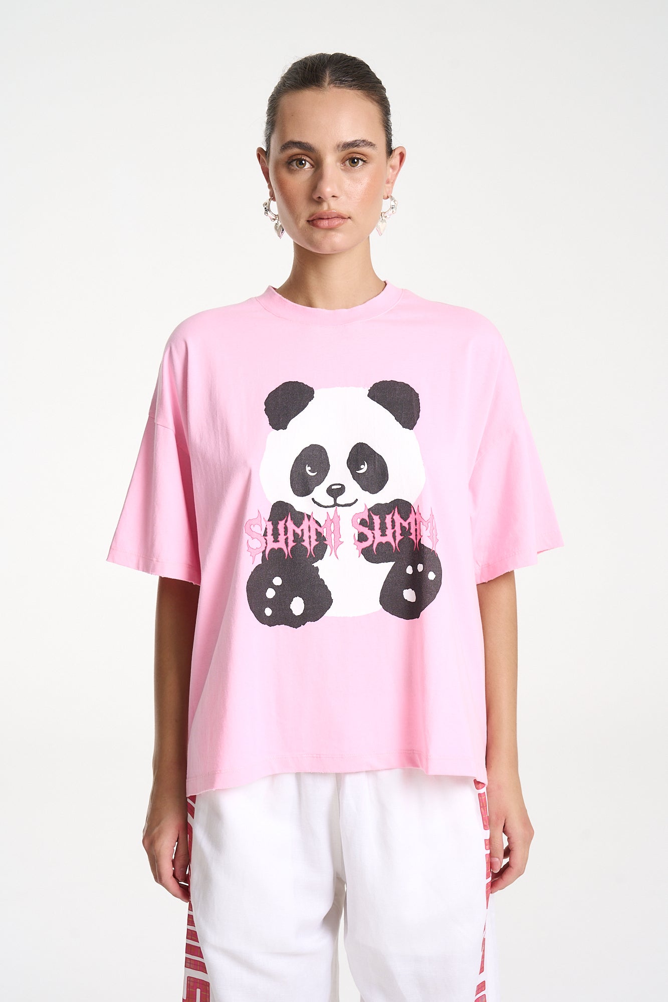 BAND TEE - PINK PANDA