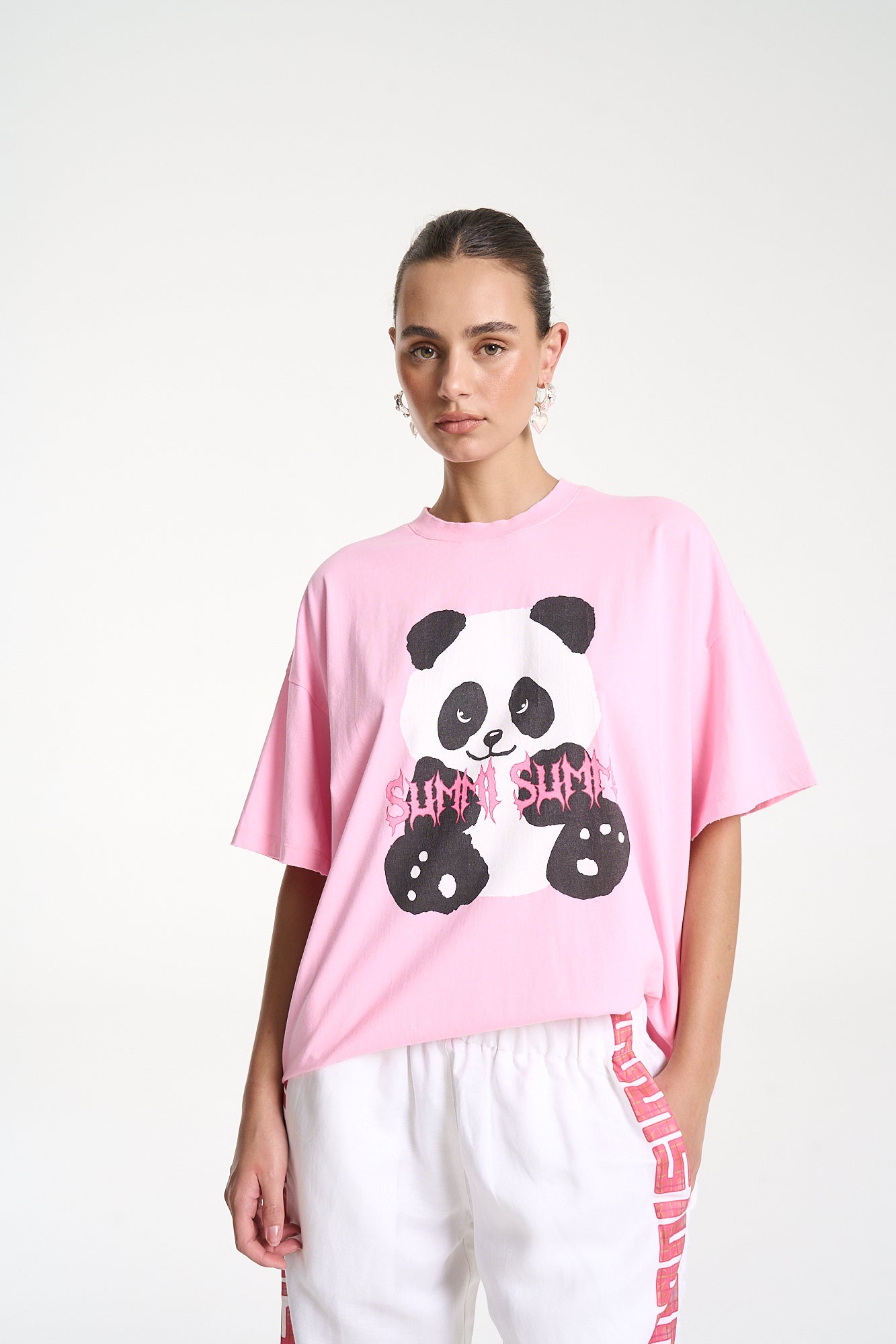BAND TEE - PINK PANDA