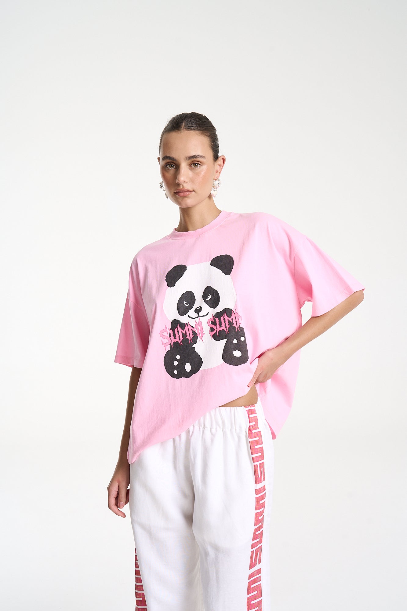 BAND TEE - PINK PANDA