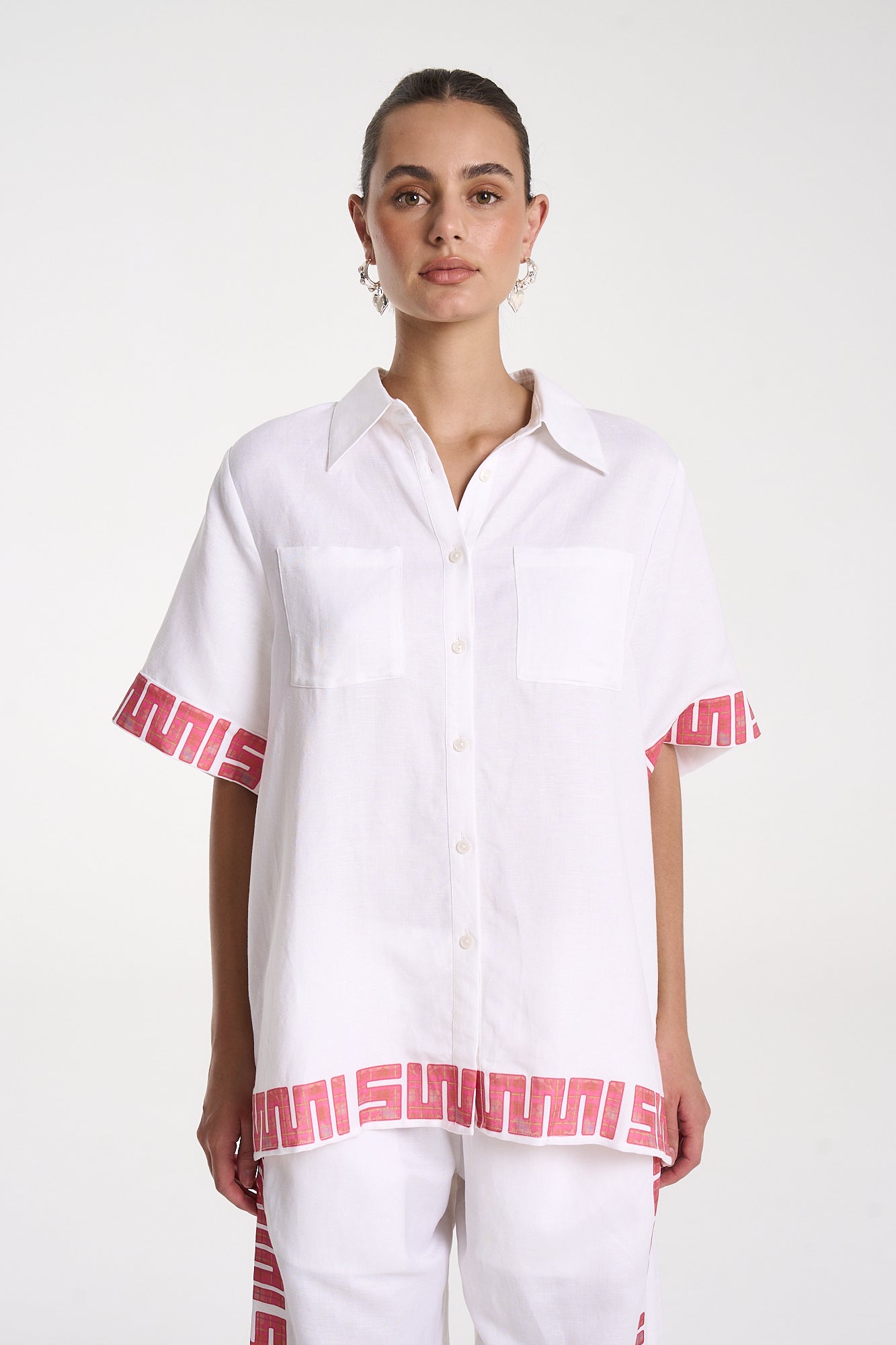 SIG LINEN SHIRT - NEON PLAID