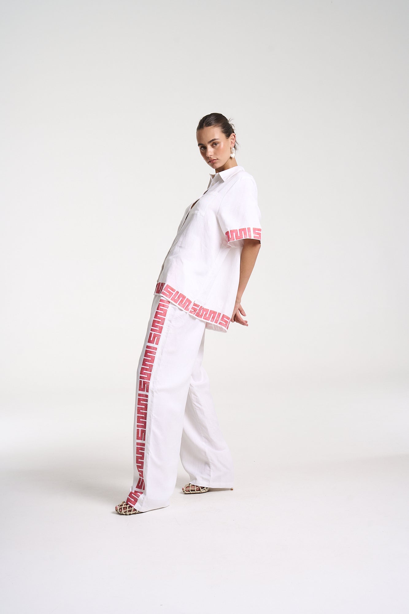 SIG LINEN PANTS - NEON PLAID
