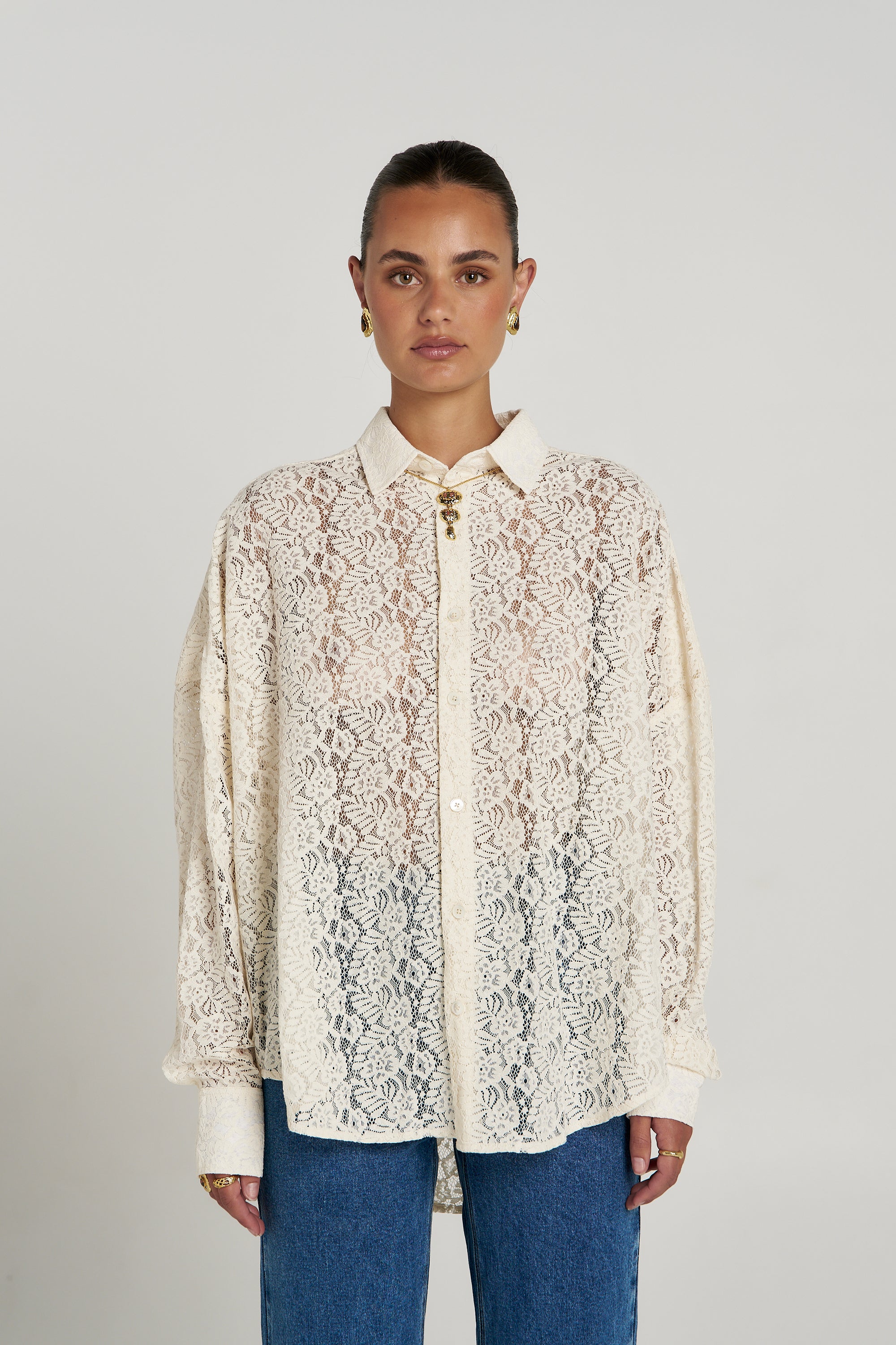 FLEUR LS SHIRT - ECRU