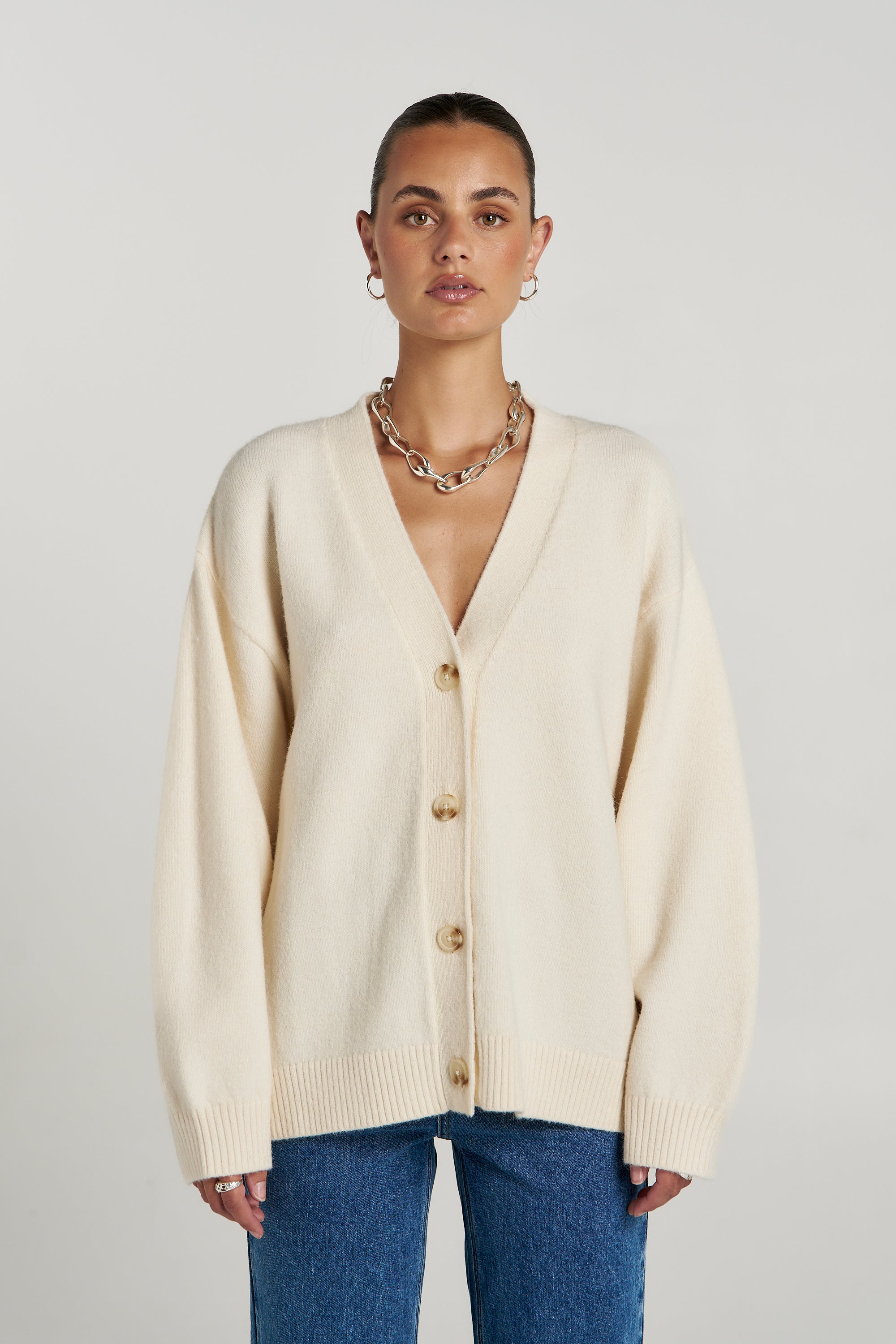 SLOUCHY CARDIGAN - VANILLA