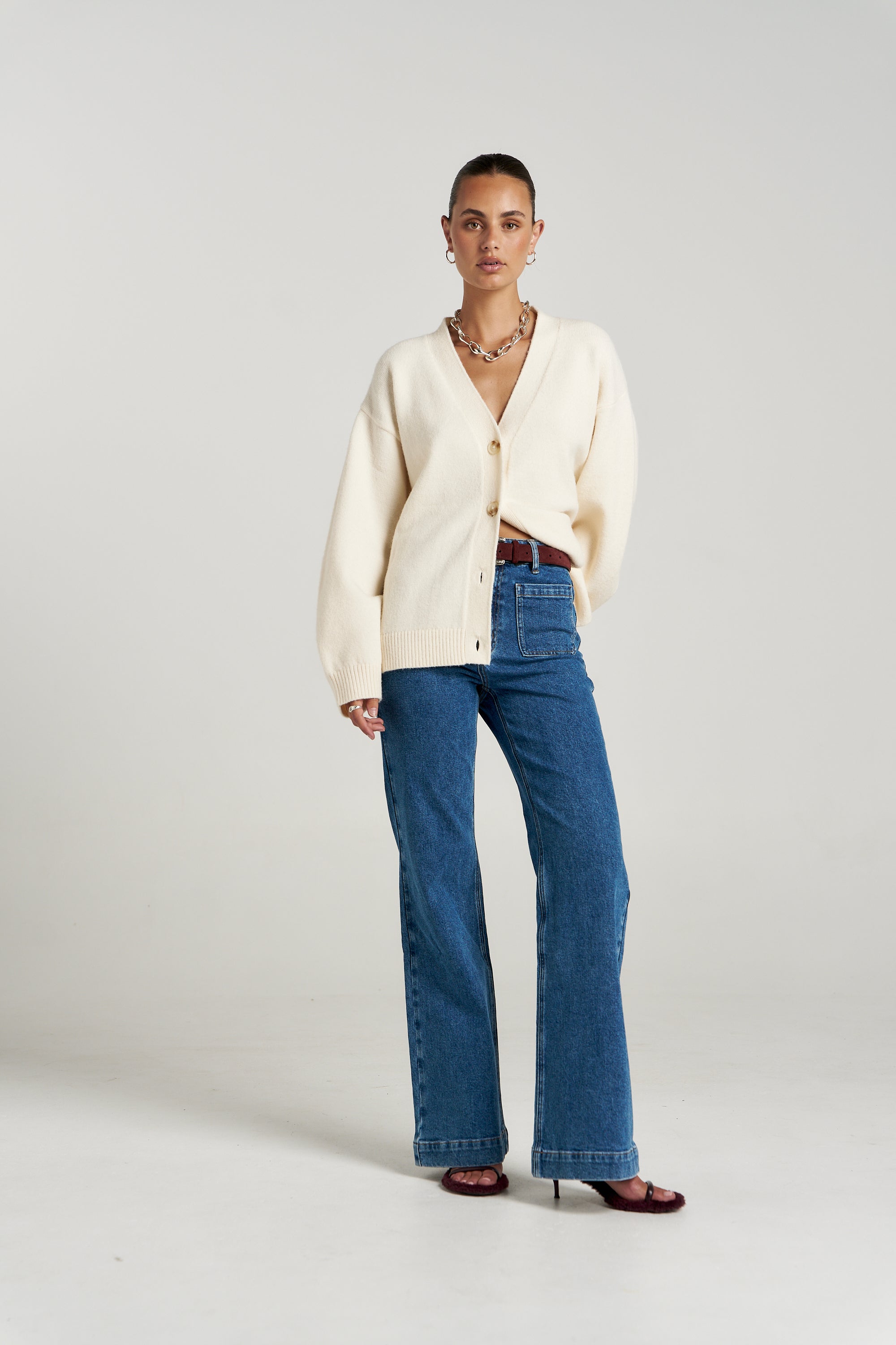 SLOUCHY CARDIGAN - VANILLA