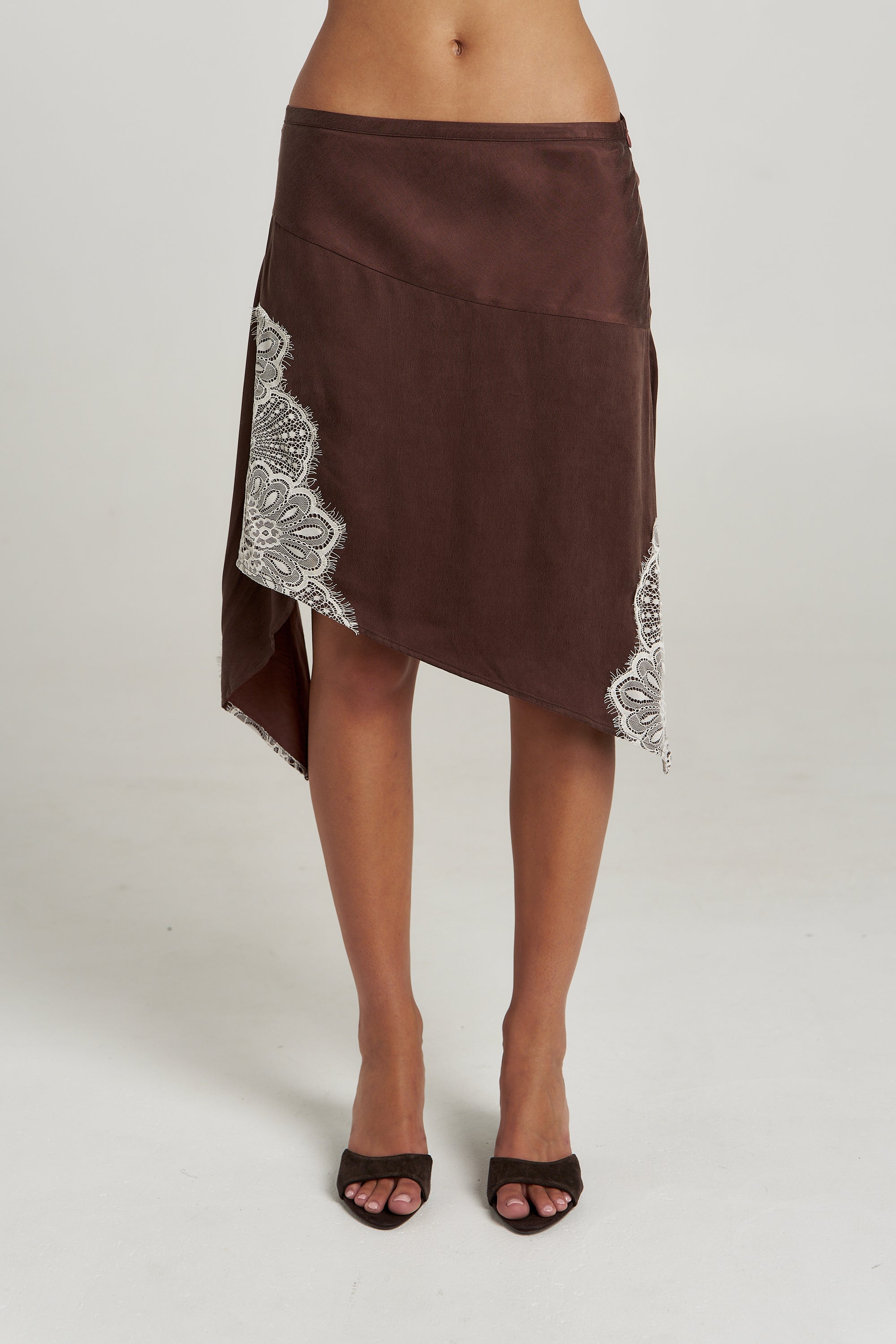 FLORENCE ASYM SKIRT - ESPRESSO