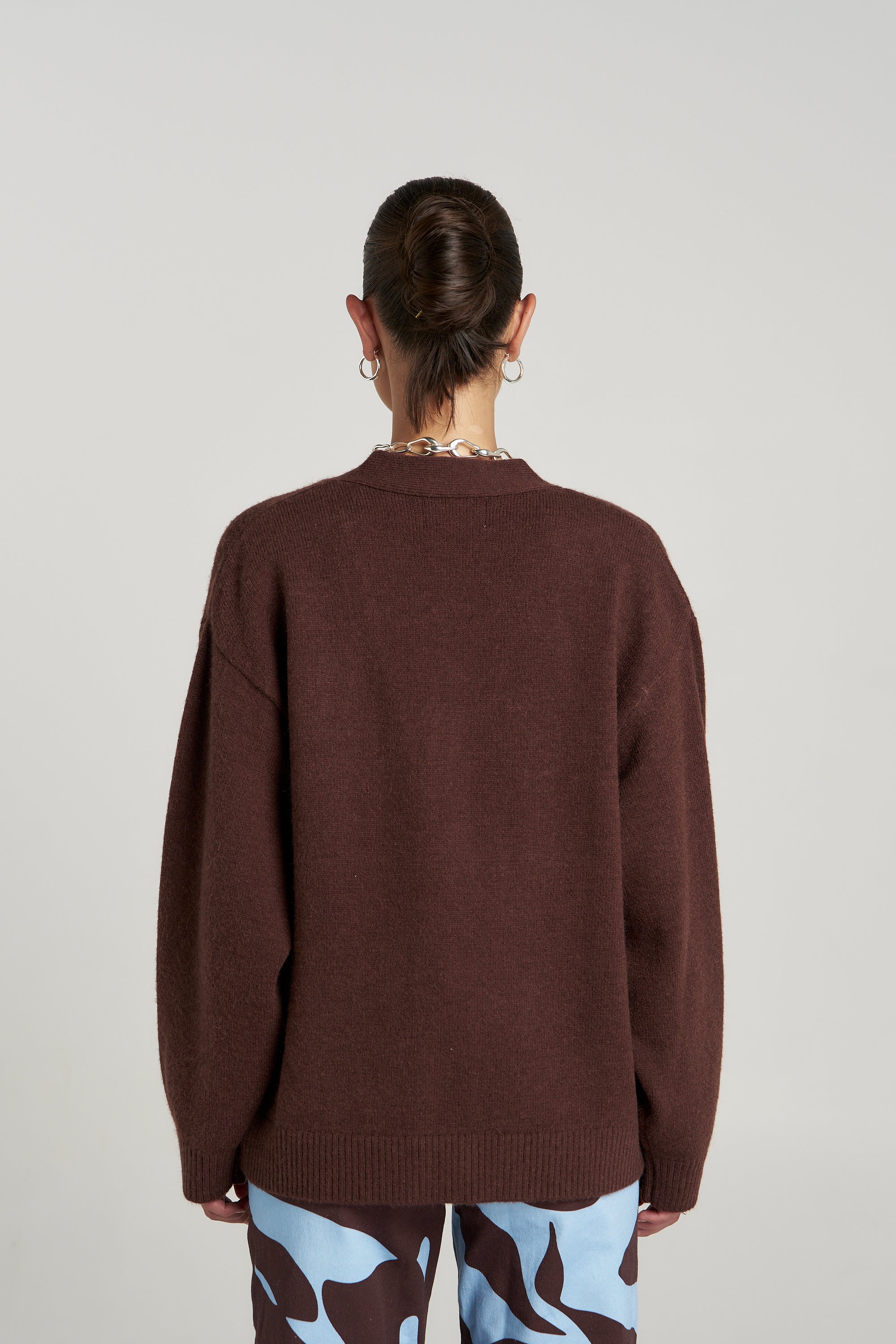 SLOUCHY CARDIGAN - ESPRESSO