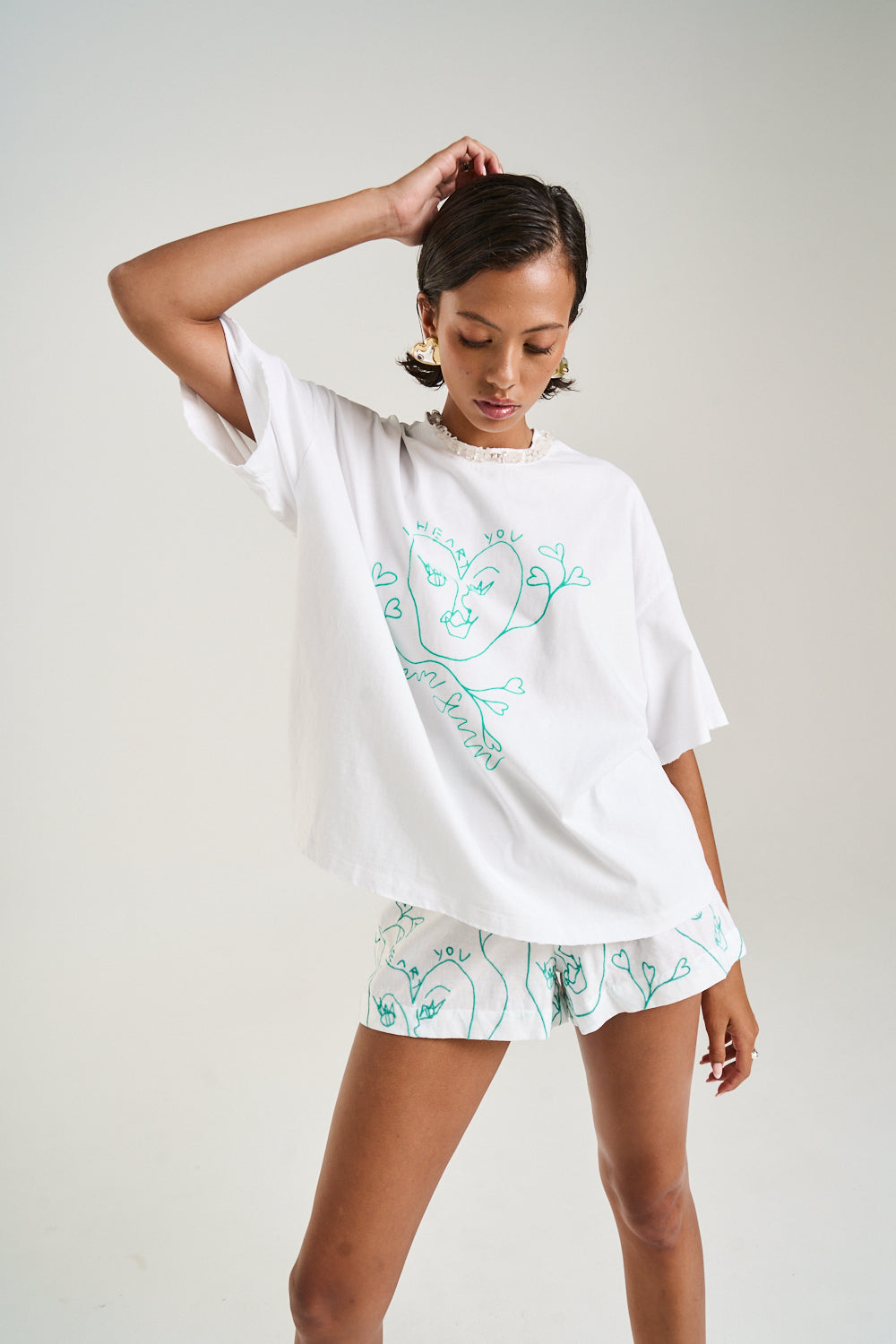 LINEN SHORT - I HEART U