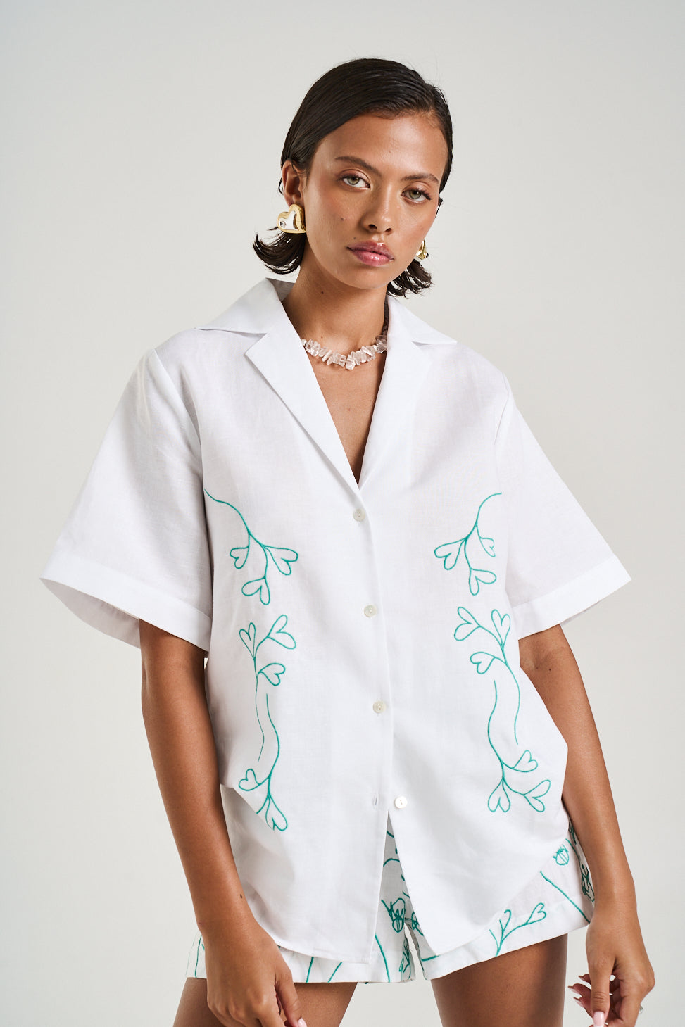 COLLARED SS SHIRT - I HEART U