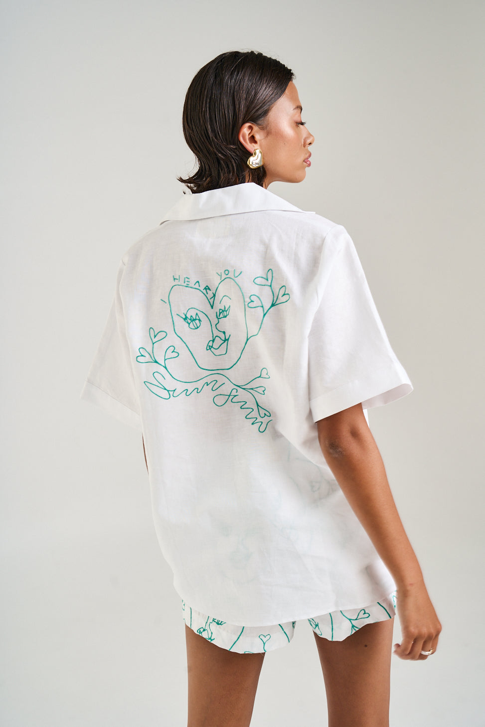 COLLARED SS SHIRT - I HEART U