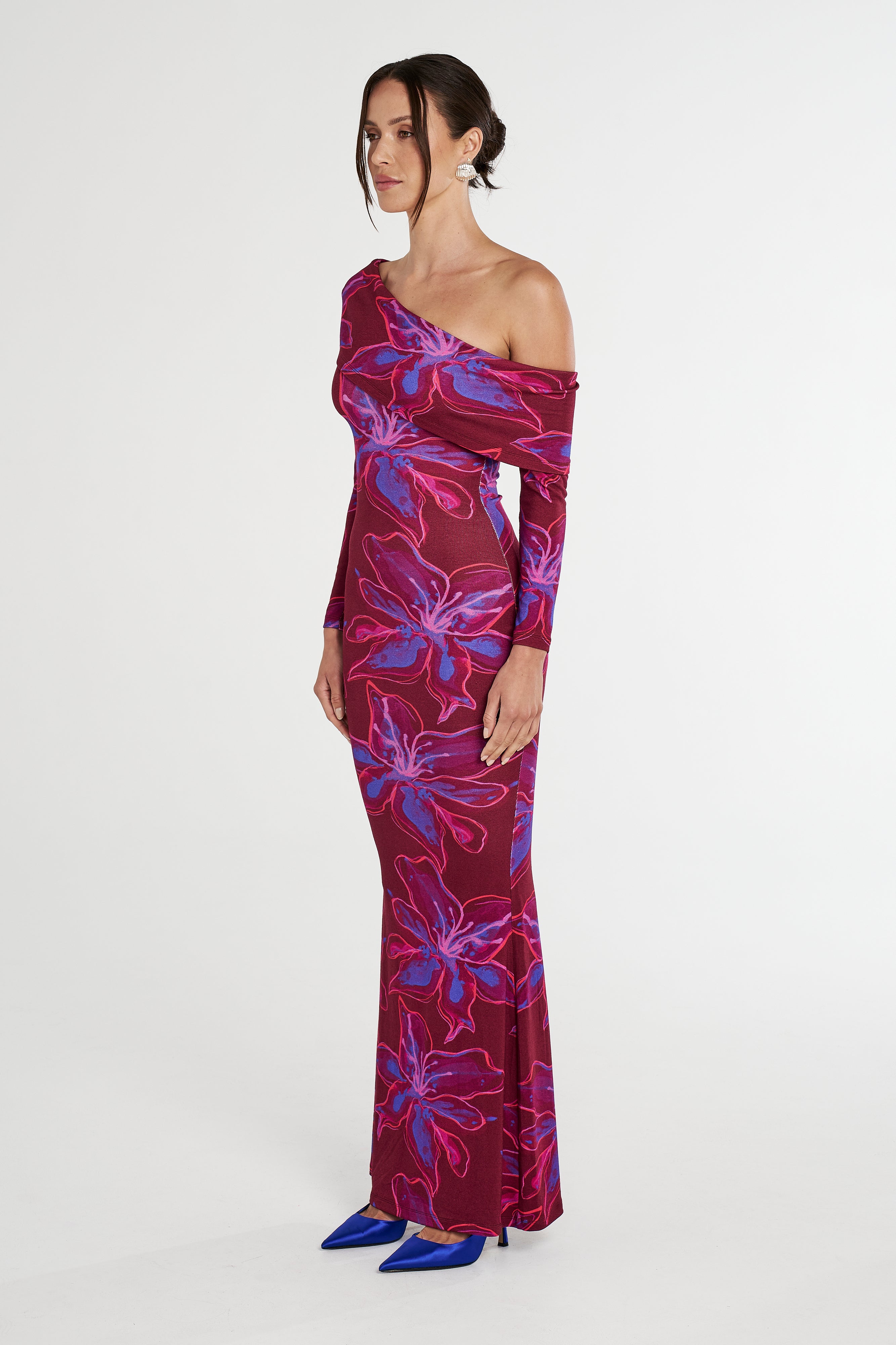 DROP SHOULDER MAXI DRESS - JAM LILY