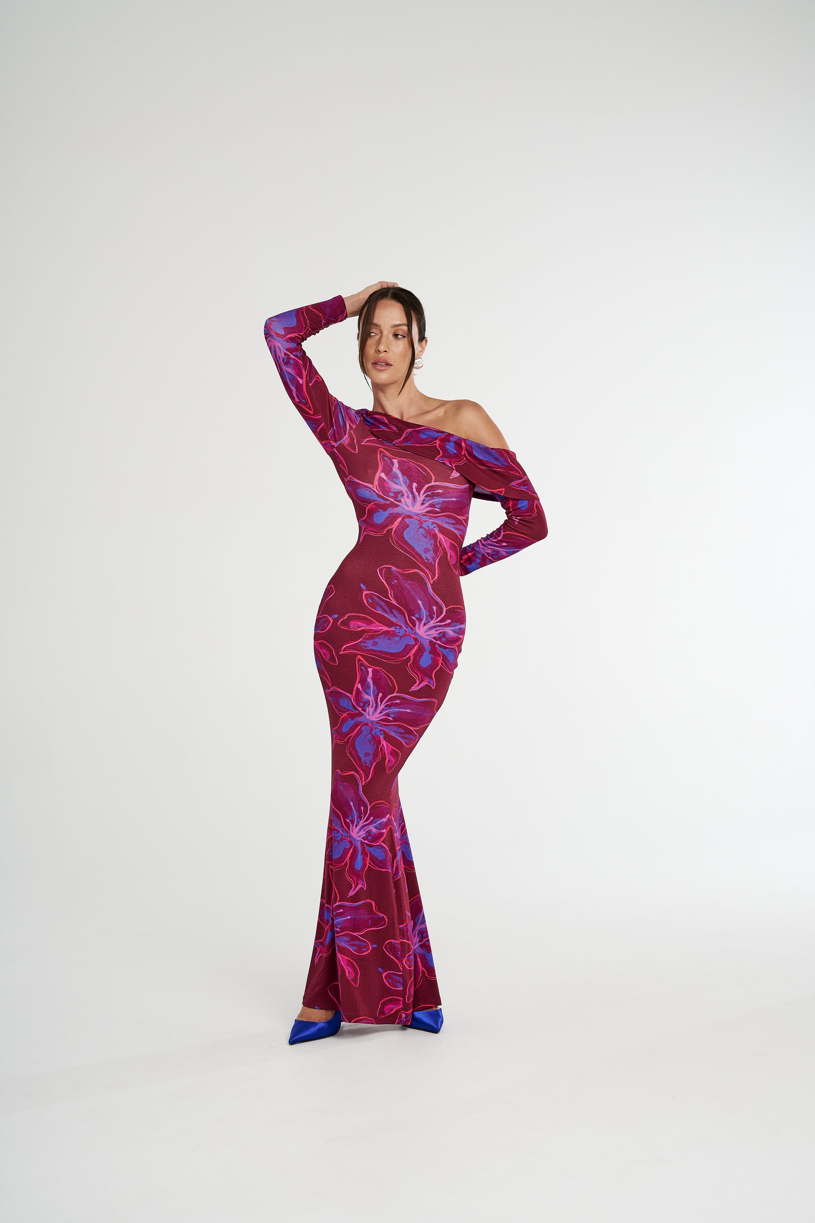 DROP SHOULDER MAXI DRESS - JAM LILY