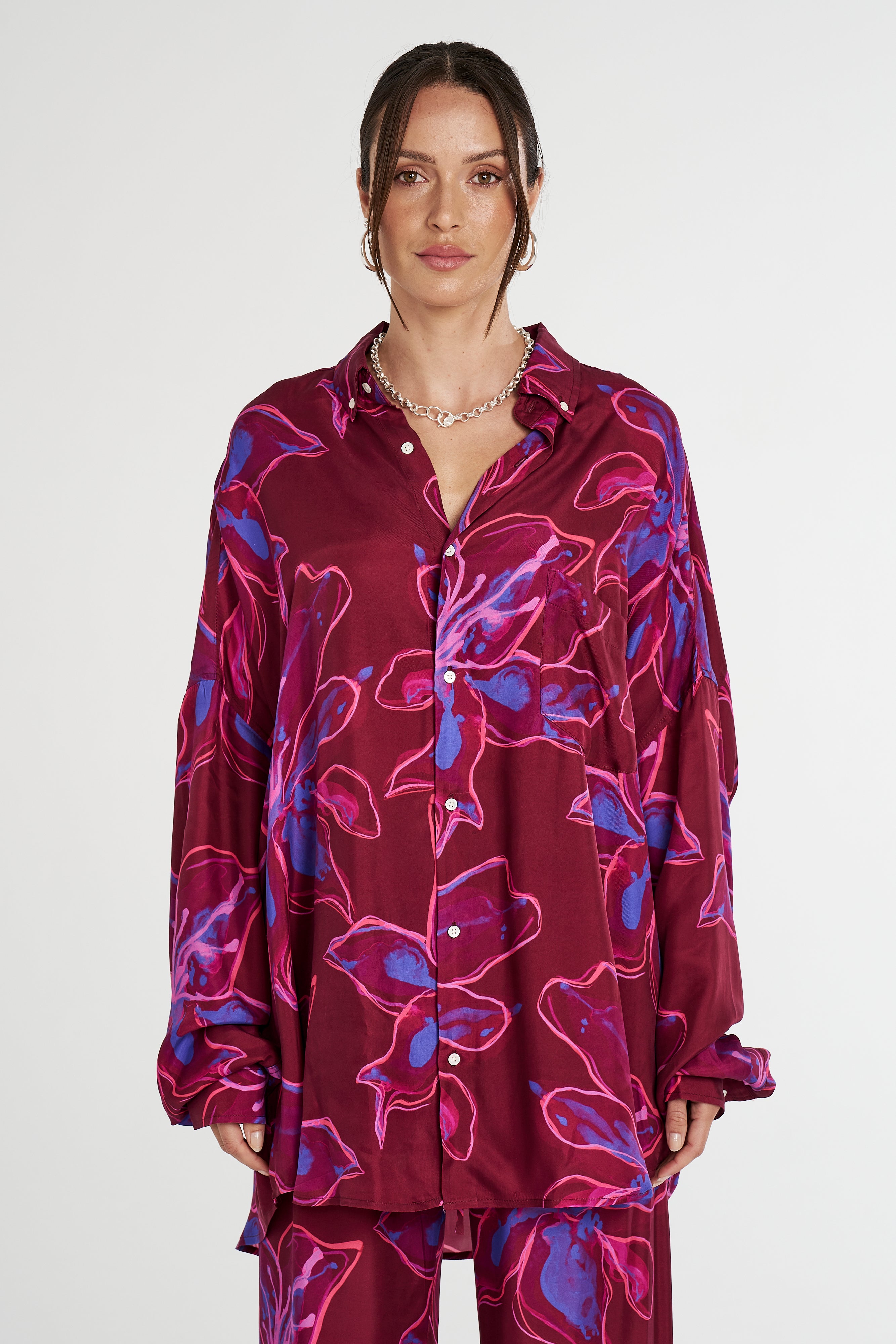 LS OVERSIZED SHIRT - JAM LILY