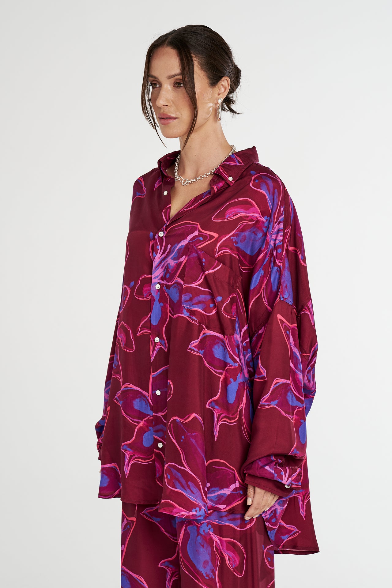 LS OVERSIZED SHIRT - JAM LILY