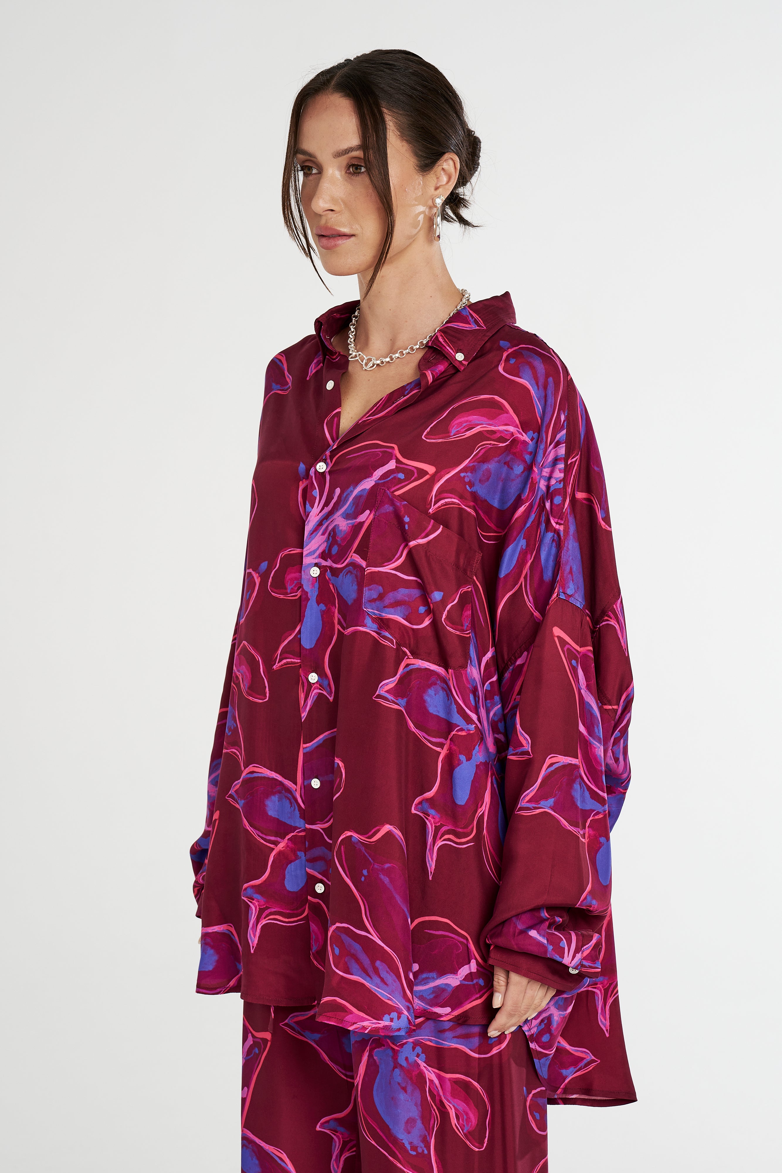 LS OVERSIZED SHIRT - JAM LILY