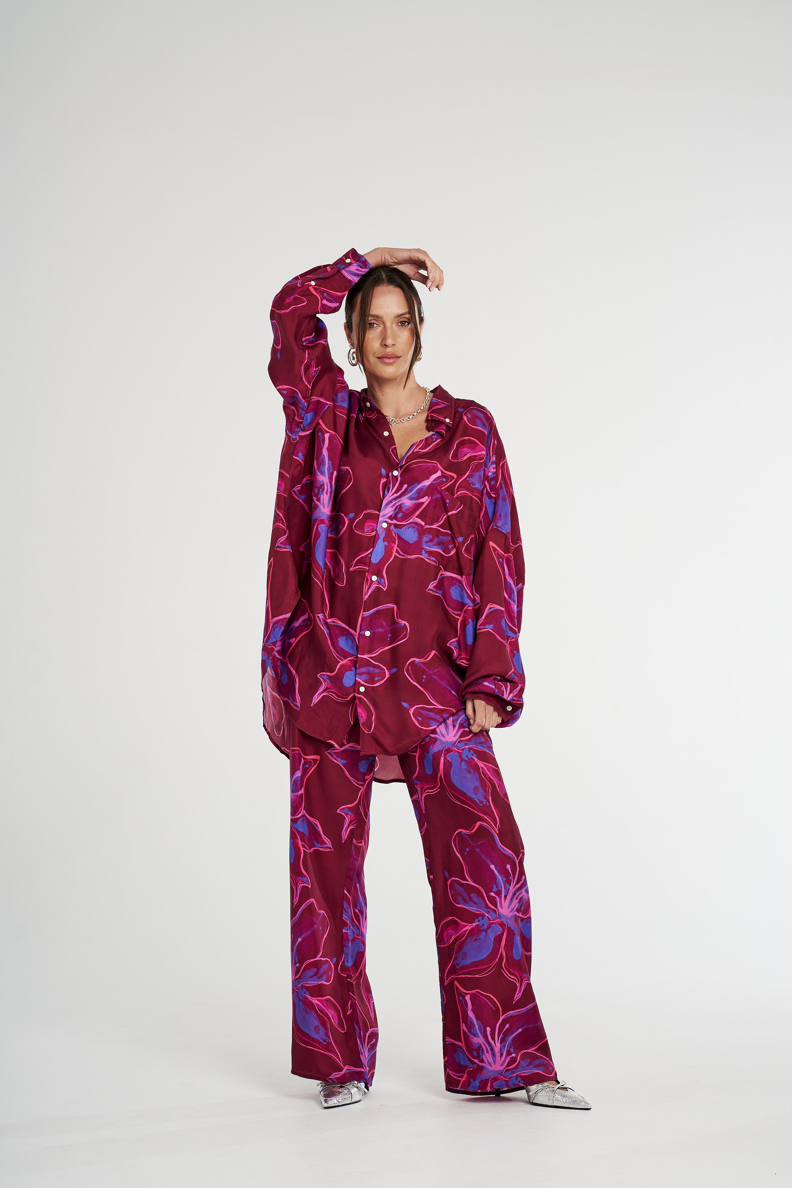 LS OVERSIZED SHIRT - JAM LILY