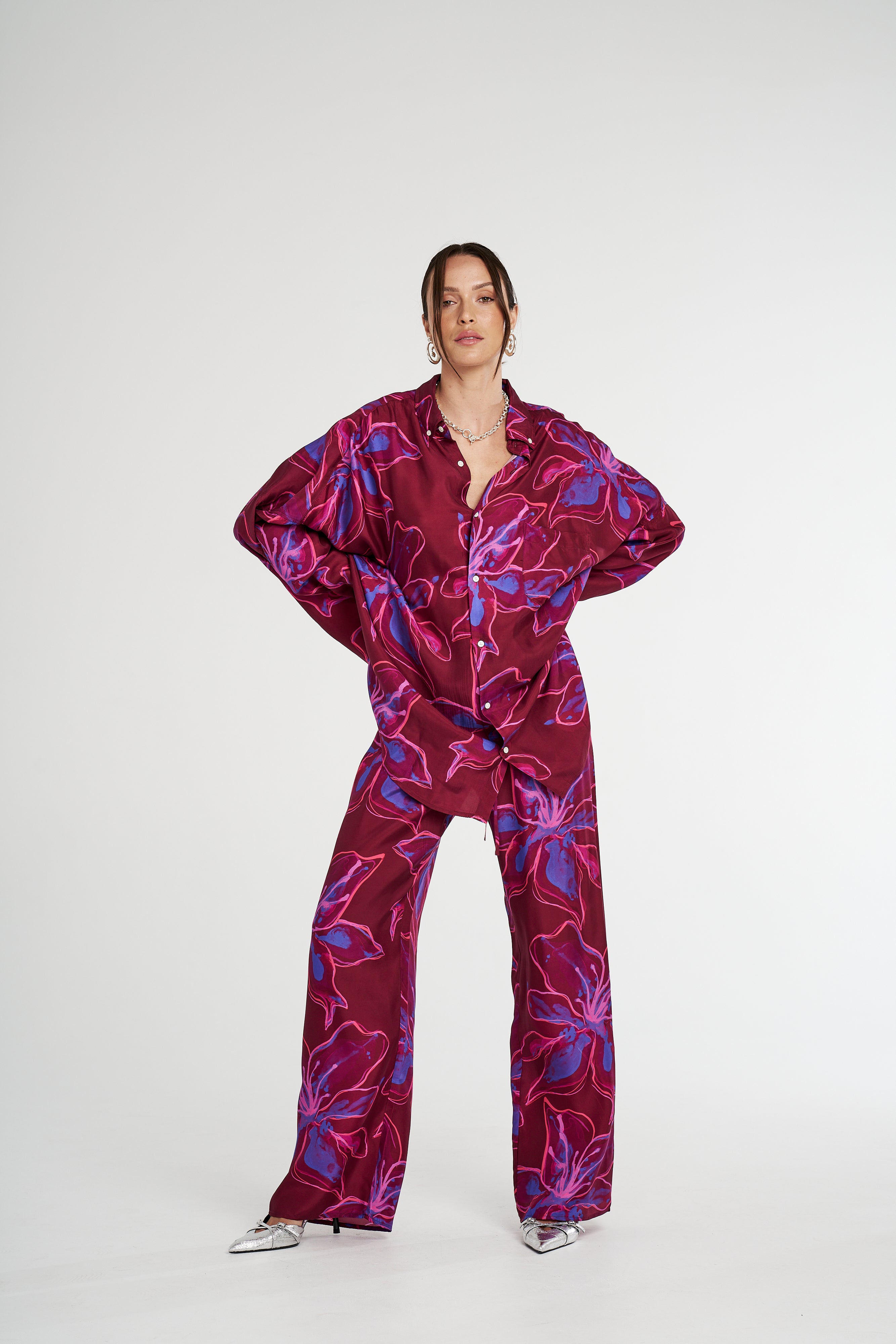LS OVERSIZED SHIRT - JAM LILY