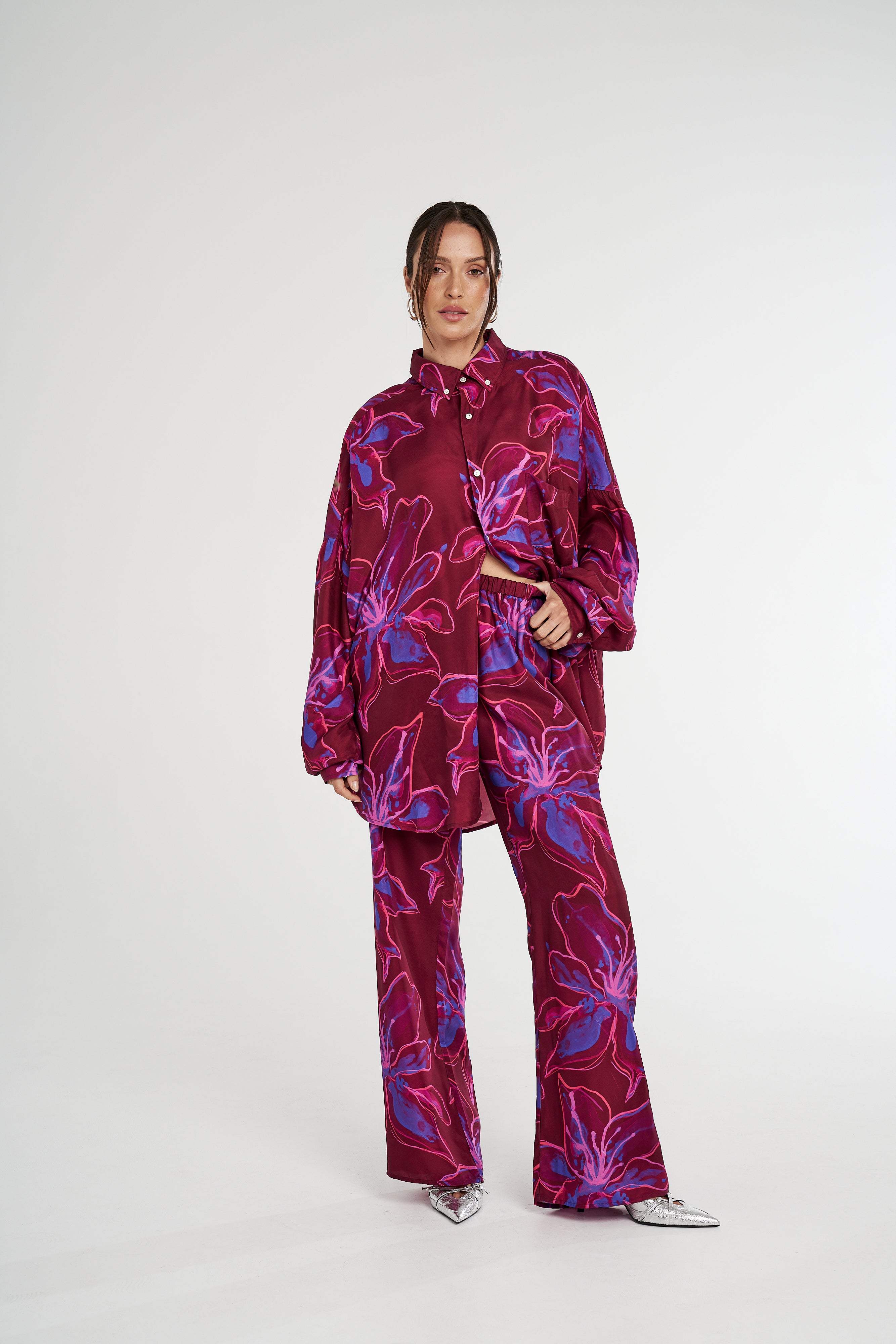 LS OVERSIZED SHIRT - JAM LILY