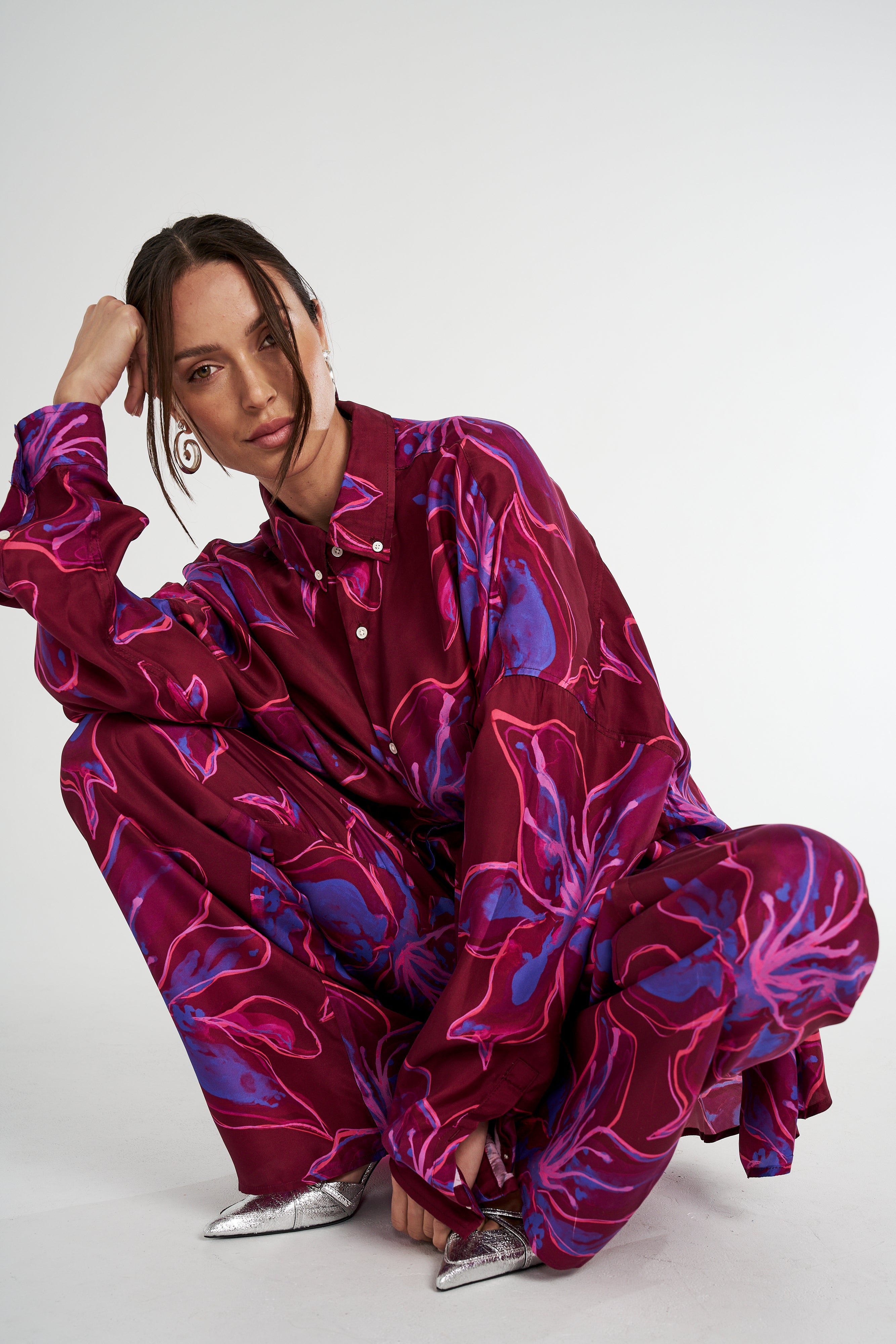 LS OVERSIZED SHIRT - JAM LILY