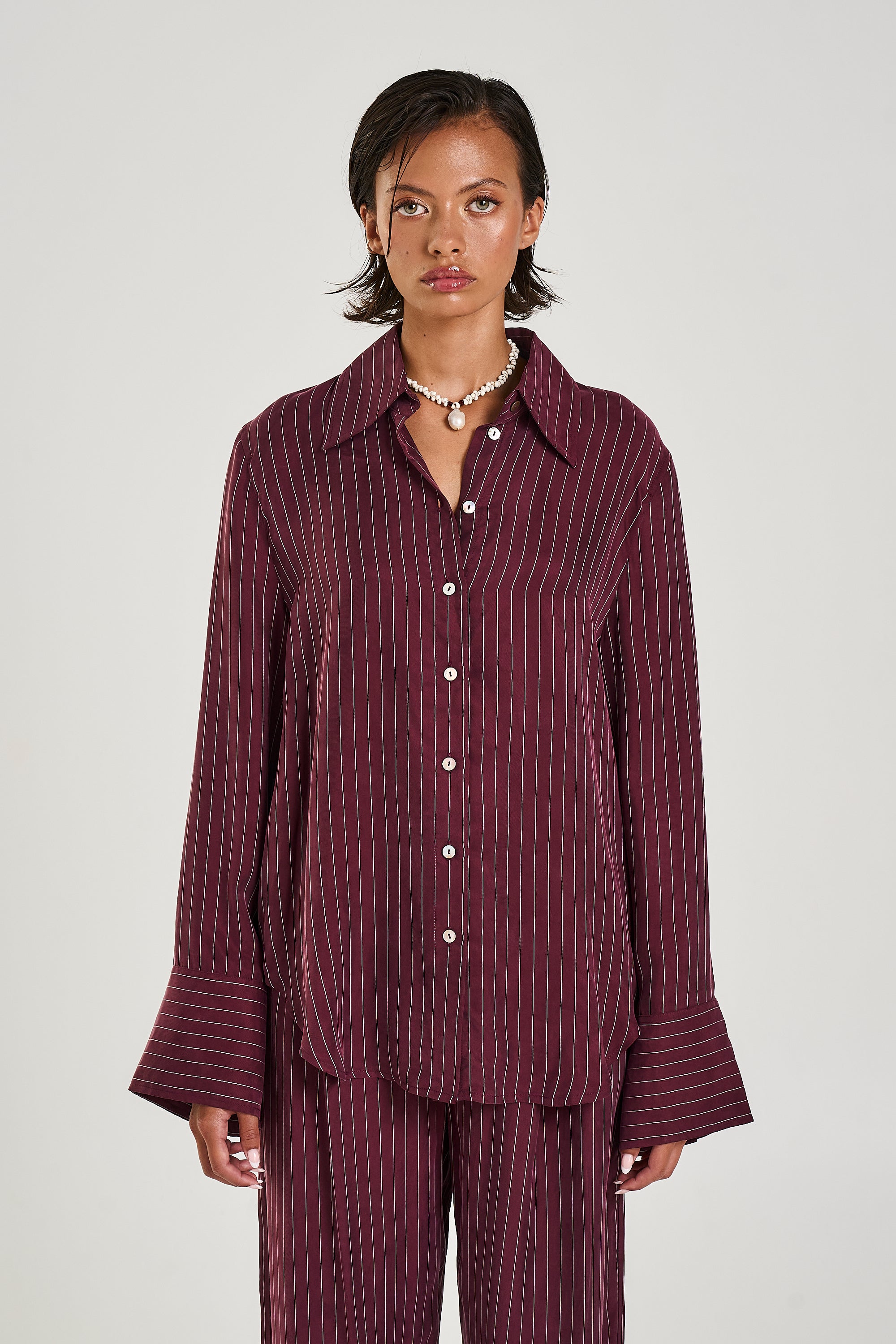 CUFF SHIRT - KINA PINSTRIPE
