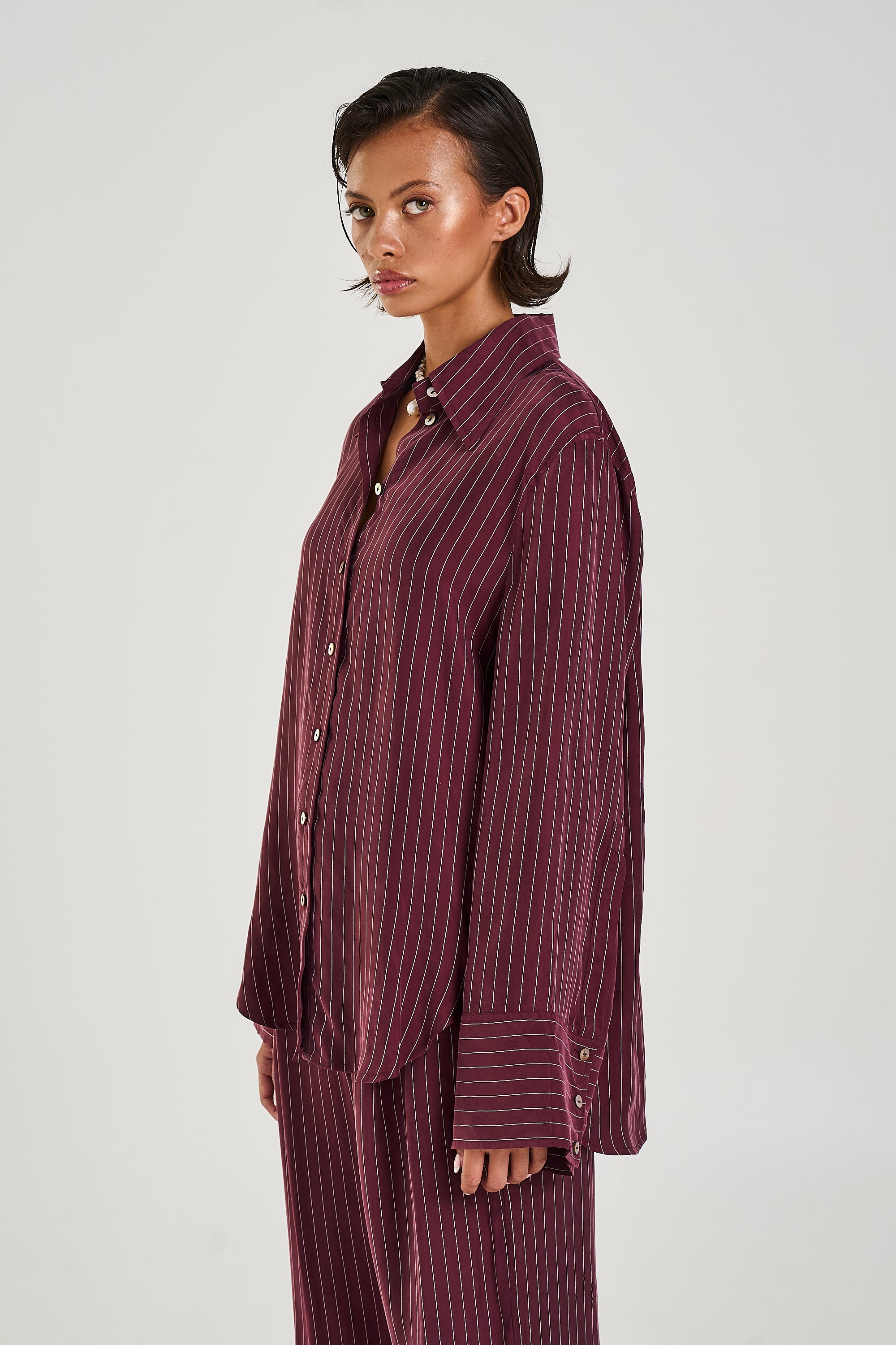 CUFF SHIRT - KINA PINSTRIPE