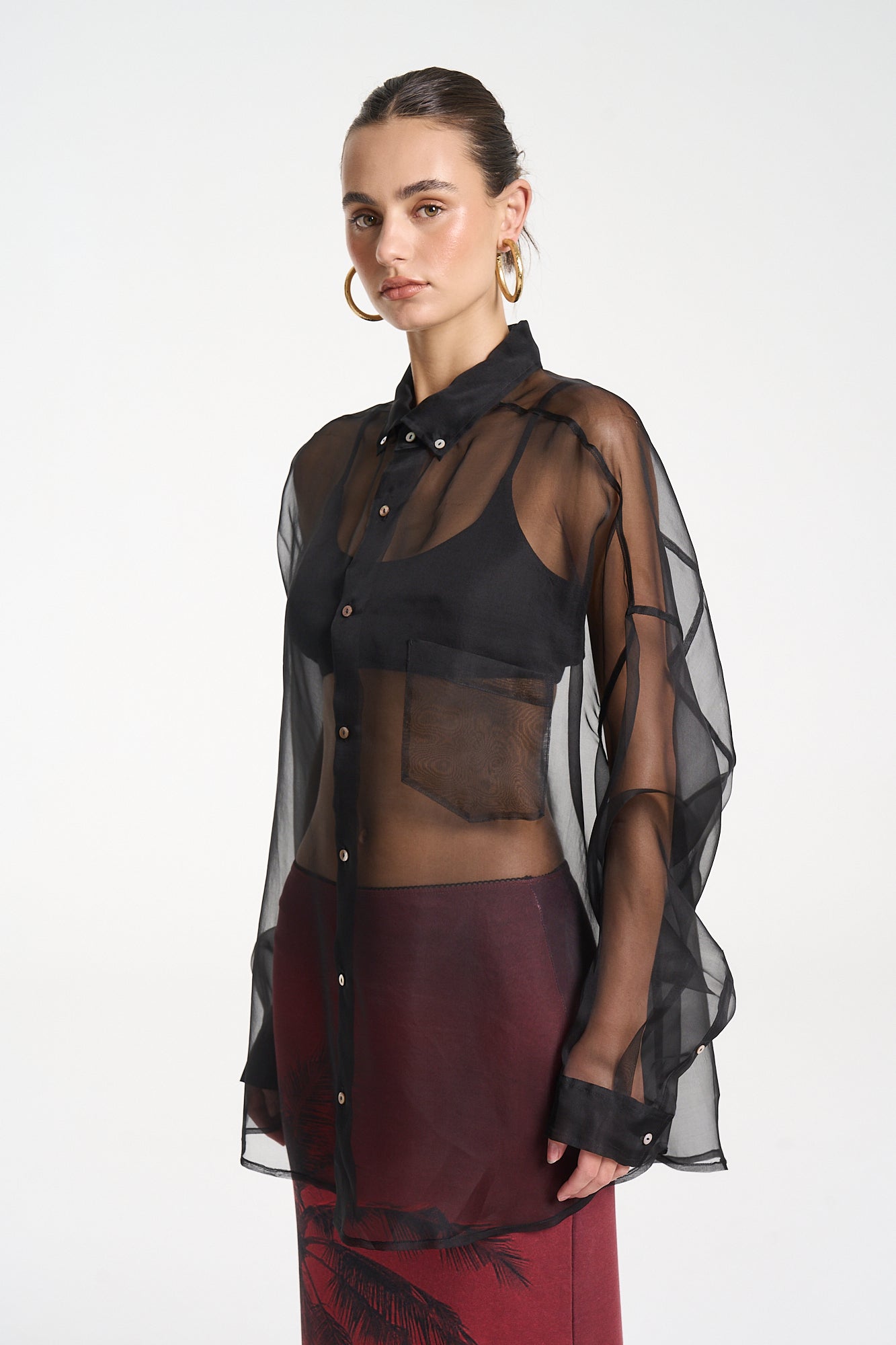 MERCURIO SILK SHIRT - MID NIGHT BLACK