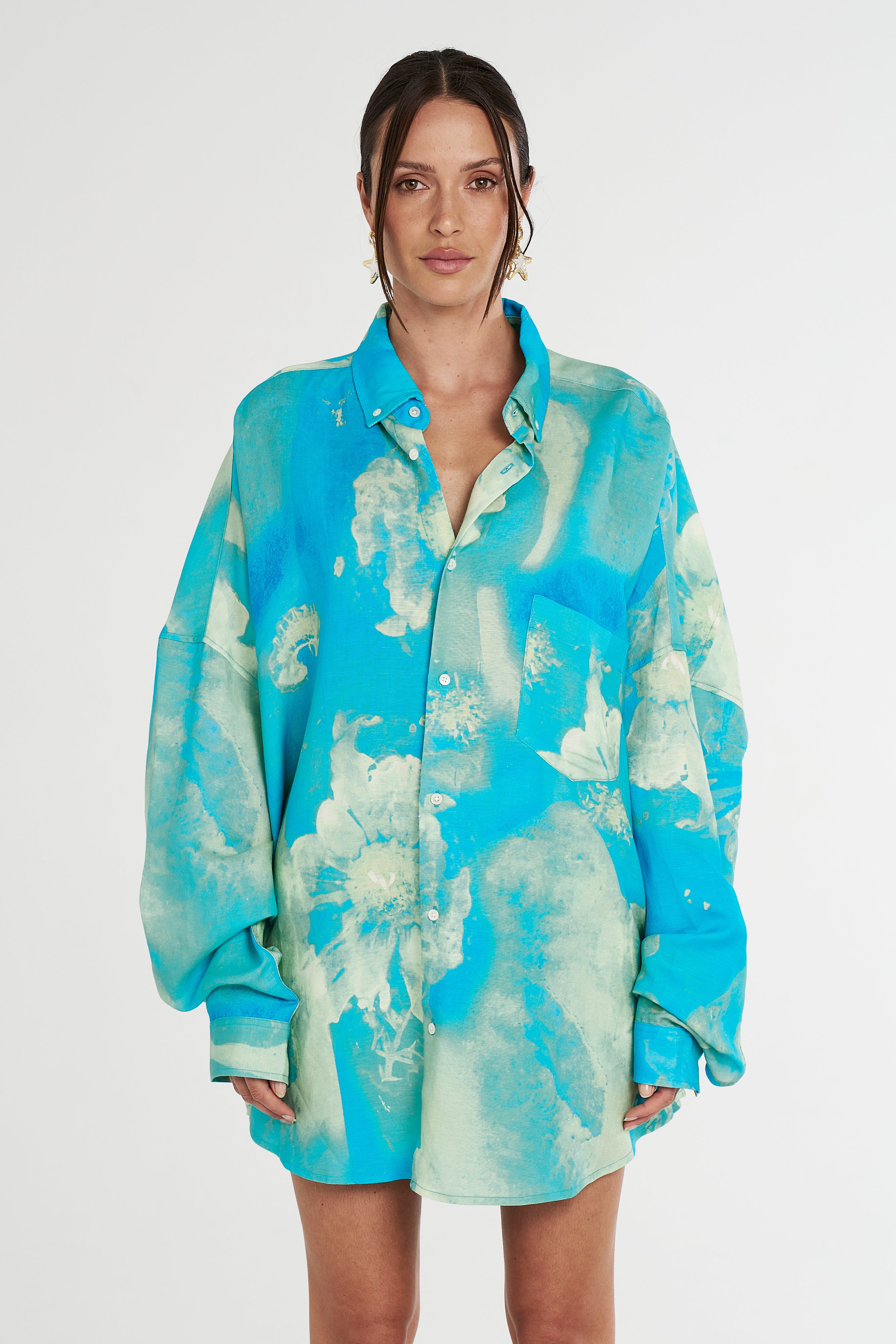 LS OVERSIZED SHIRT - LEMON LUMEN