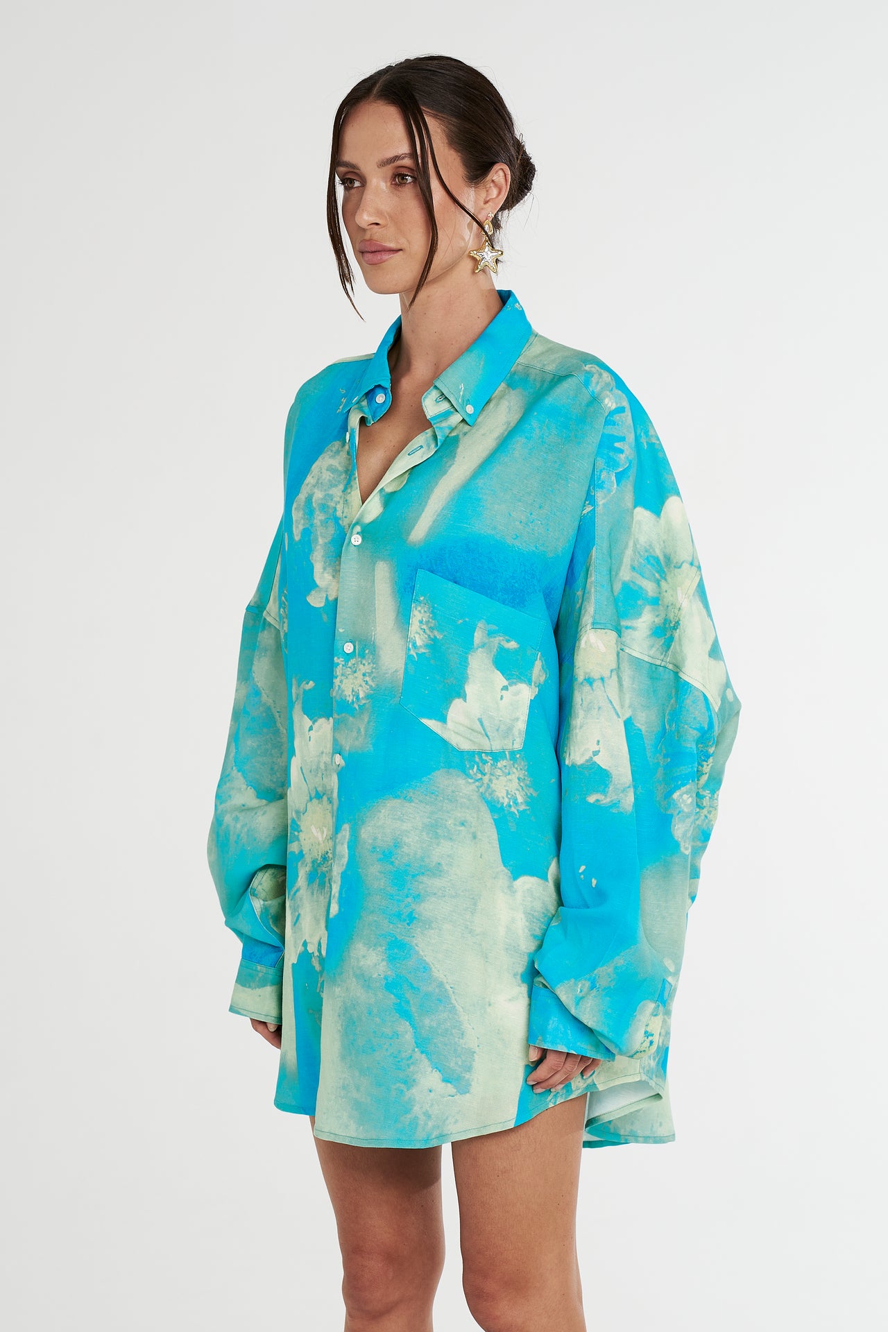 LS OVERSIZED SHIRT - LEMON LUMEN