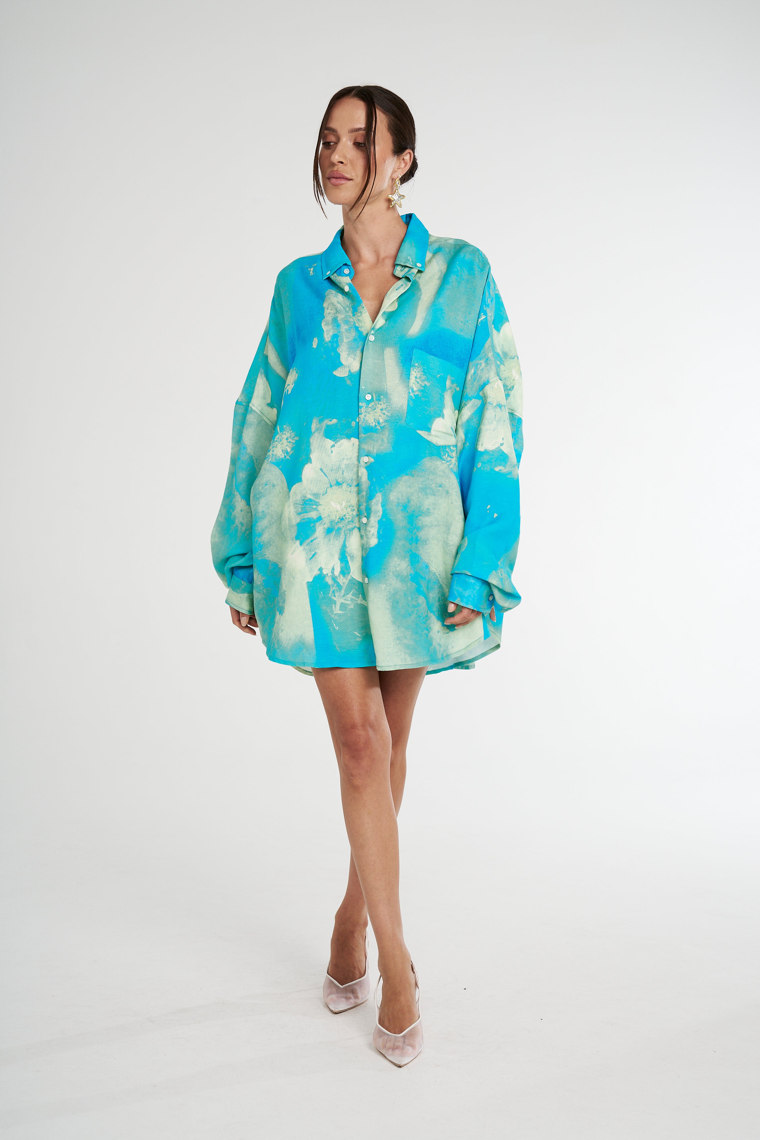 LS OVERSIZED SHIRT - LEMON LUMEN