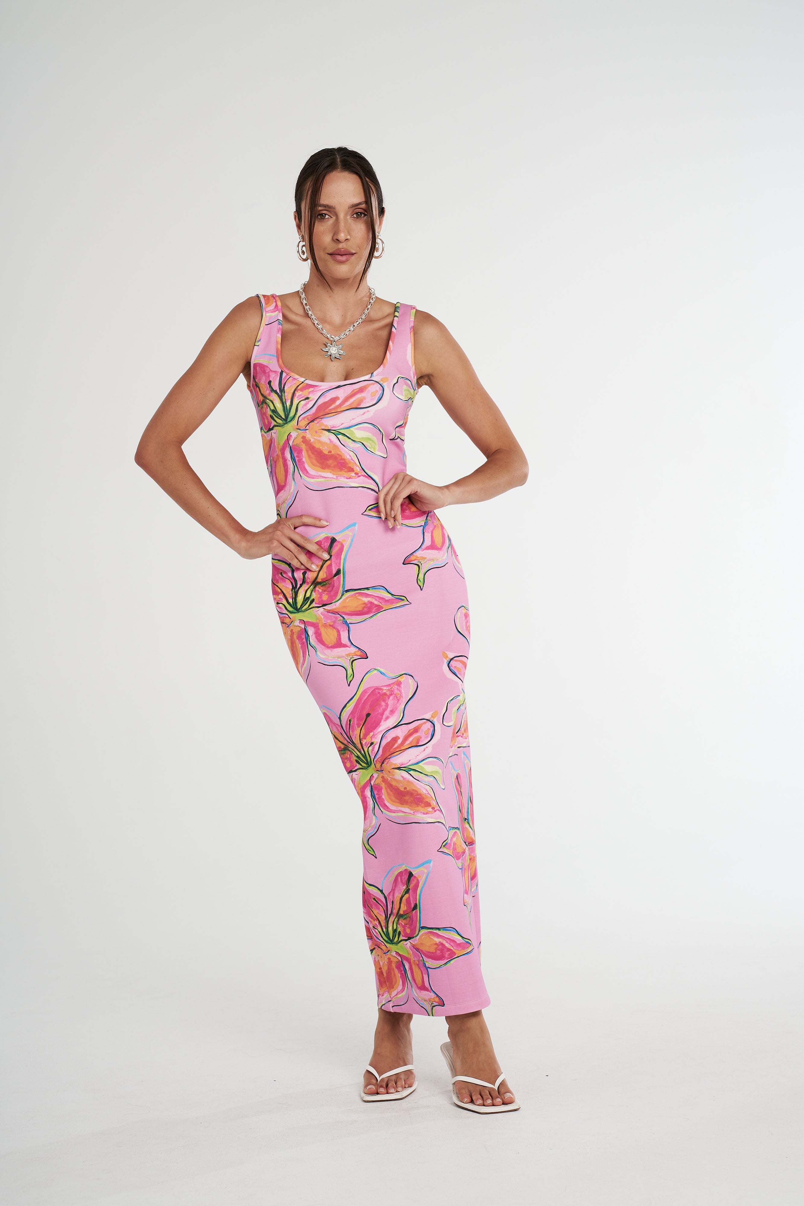 SCOOP NECK MAXI - LILAC LILY