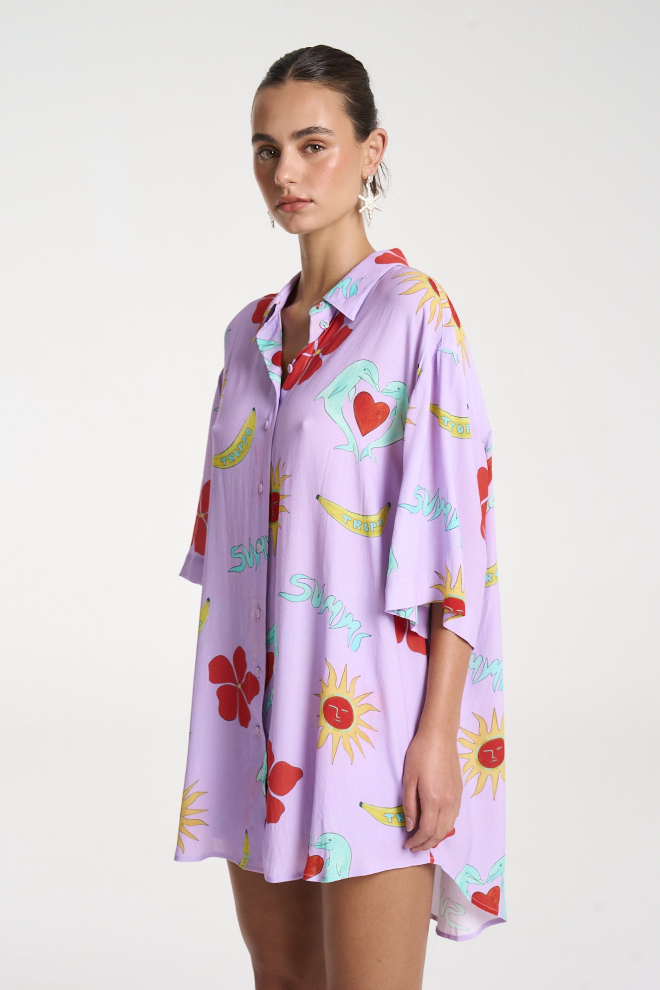 BIG SHIRT - LILAC TROPPO