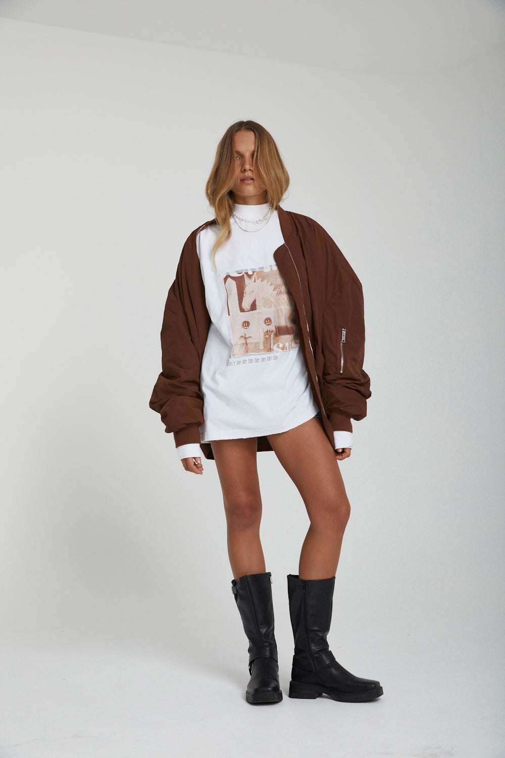 SLOUCHY BOMBER - CHESTNUT