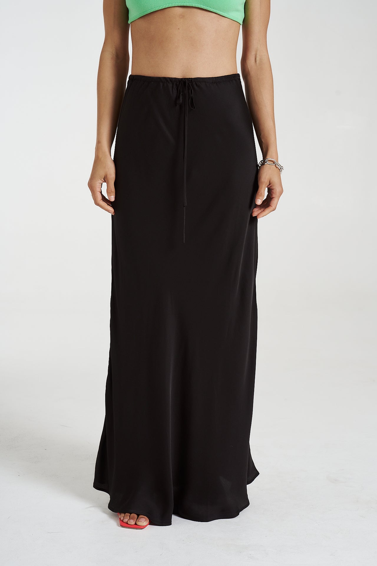 MAXI BIAS SKIRT - MIDNIGHT BLACK