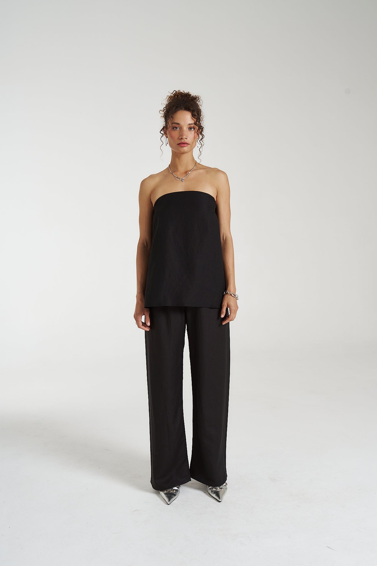 ELASTIC WAIST PANTS - MIDNIGHT BLACK